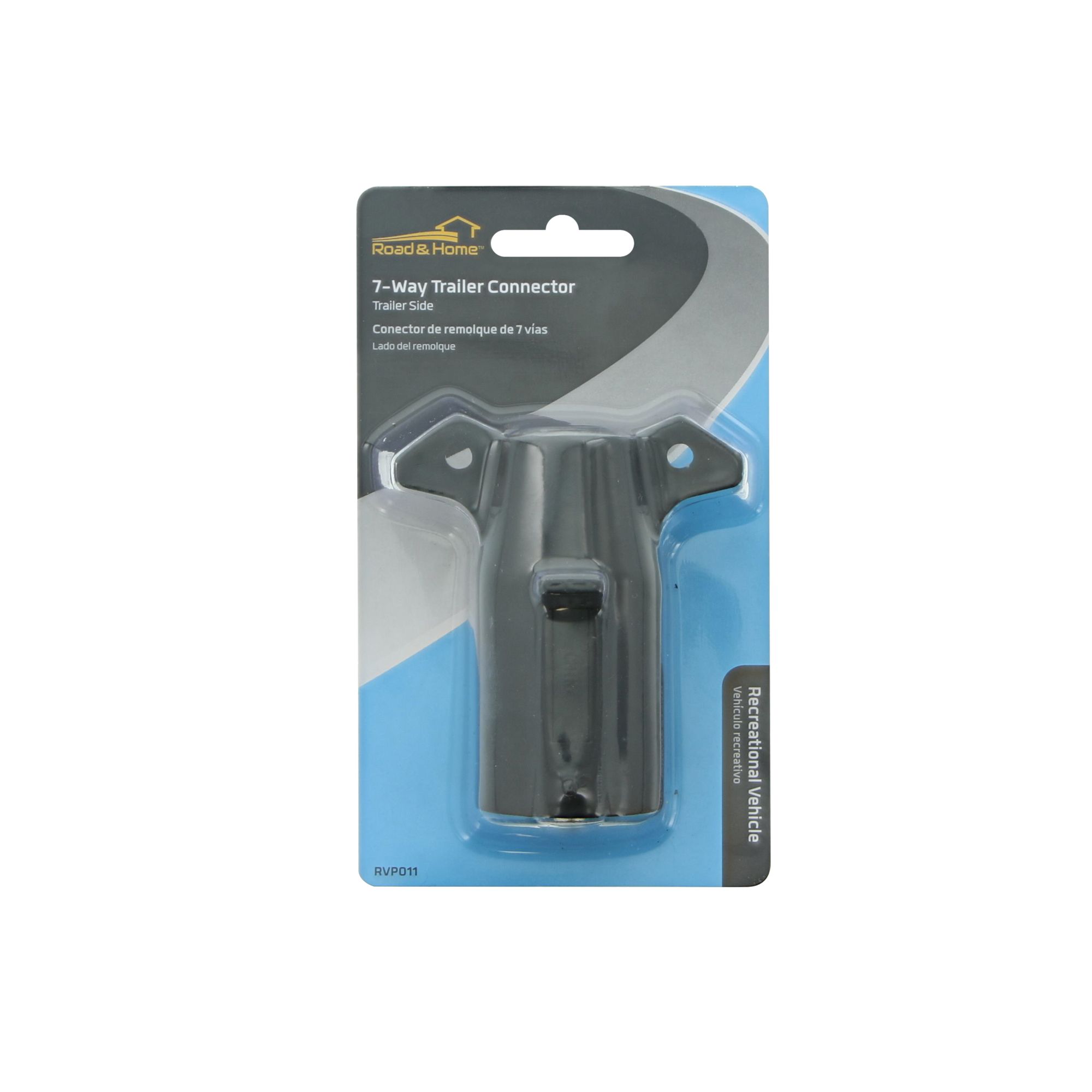Conector eléctrico de 7 vías para remolque de Road & Home para uso en el remolque, fabricado con material ABS negro RVP011.