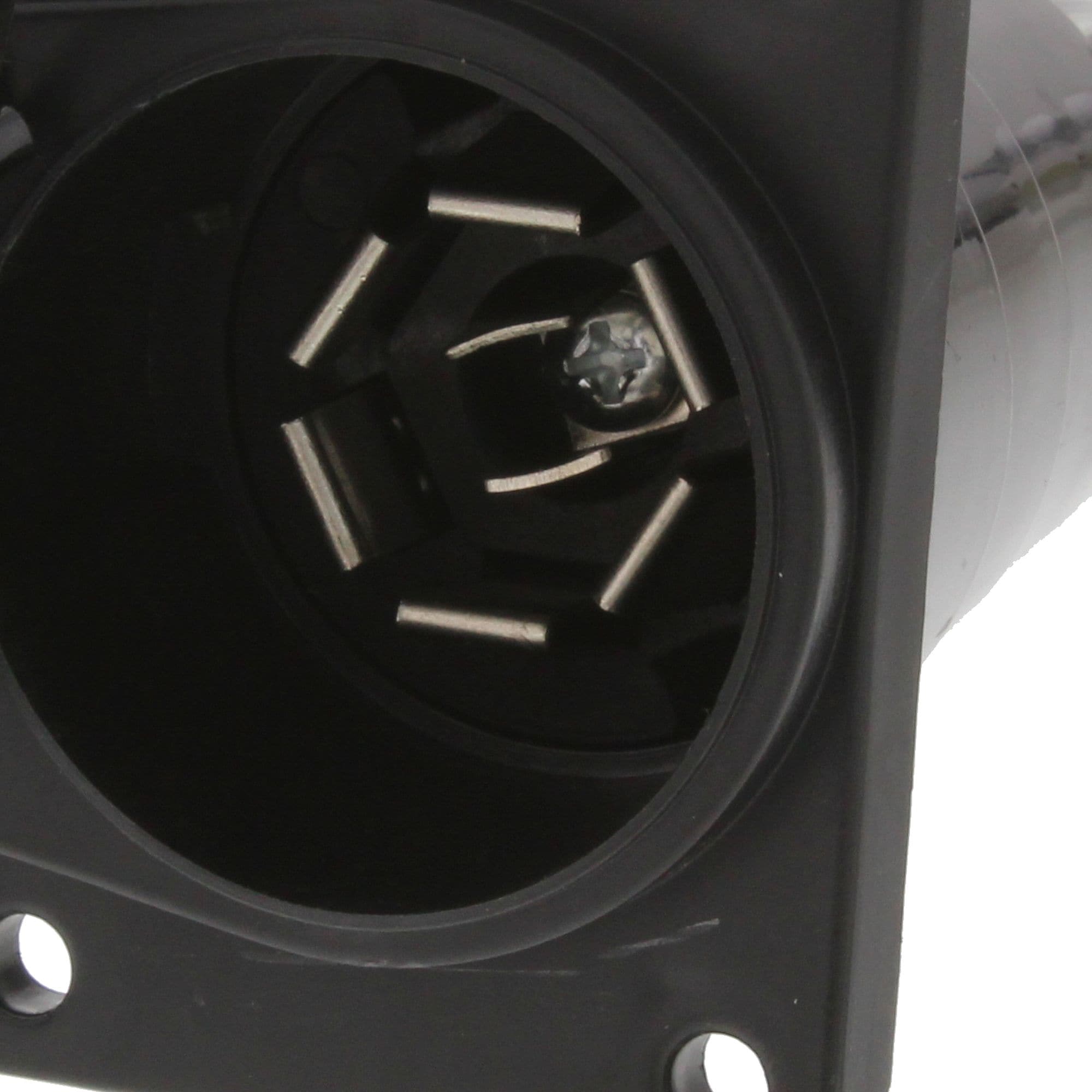 Conector eléctrico con 7 vías para vehículos de Road & Home, fabricado con material ABS negro. Uso en extremo del vehículo. RVP012