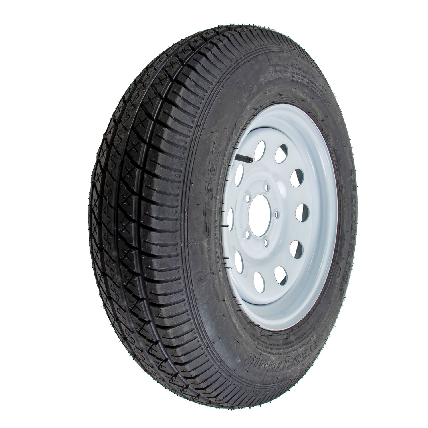 Llanta diagonal de 6 capas y rueda blanca de 5 birlos en 4.5 pulgadas para remolque porta-equipajes de 15 pulgadas ST205/75D15