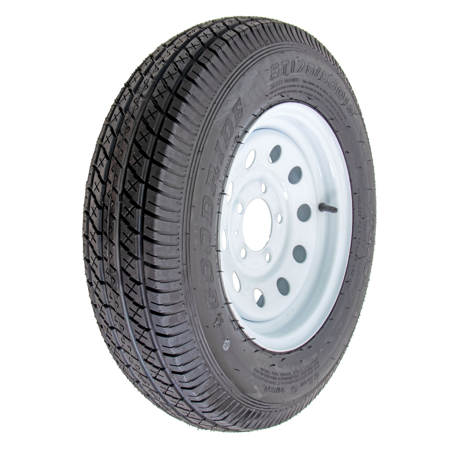 Llanta de remolque de 13 pulgadas ST175/80D13 de 6 lonas y rueda blanca tipo mod 5 birlos en ST175X13