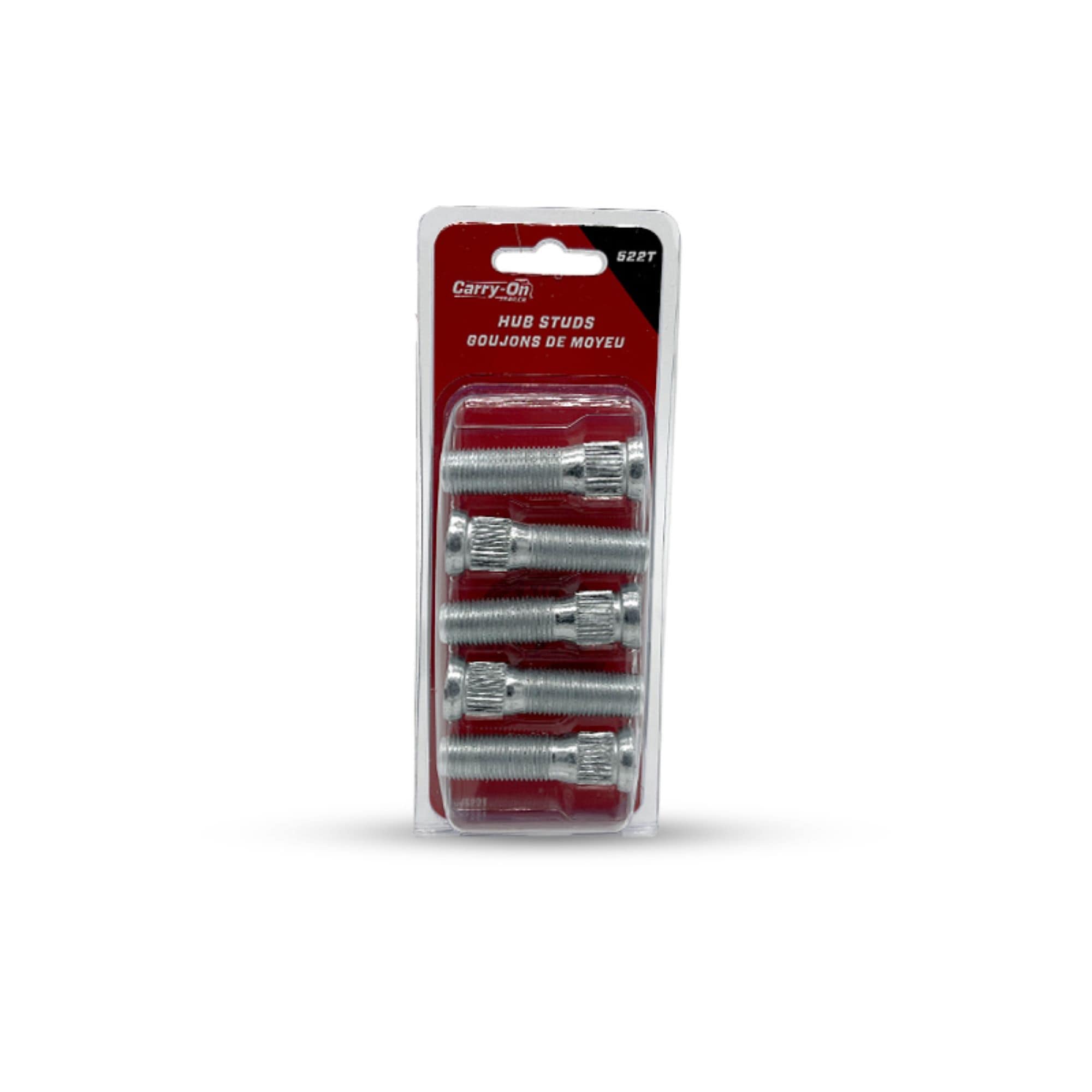 Set de 5 Pernos de Tuerca Negros de Acero para Ruedas de Remolque de 5 Pernos - Espárragos de Rueda Presionados de 2-1/8 pulgadas de largo 522T