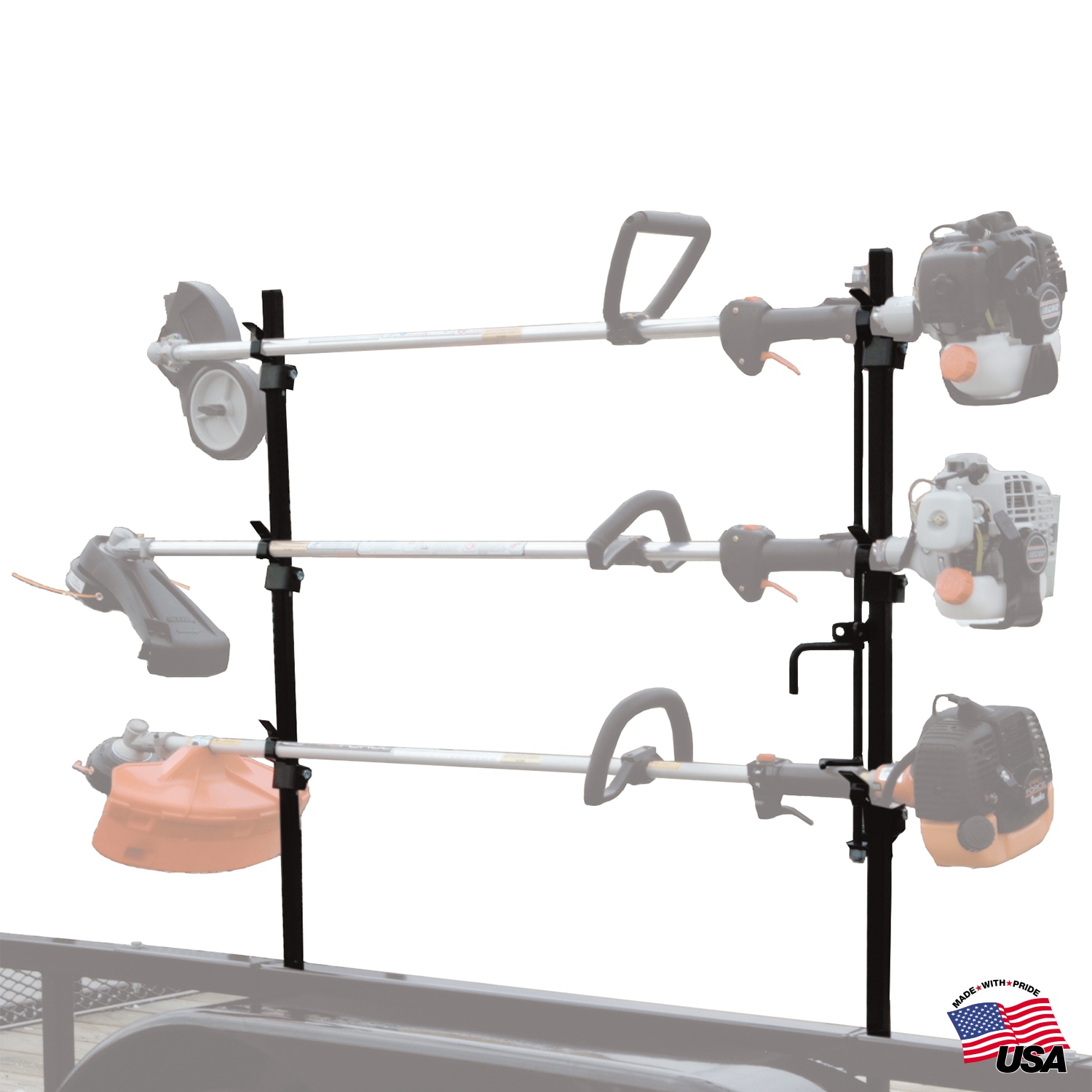 Rack de Trimmer con Bloqueo de 3 Posiciones para Remolques Abiertos de Paisajismo - LT10