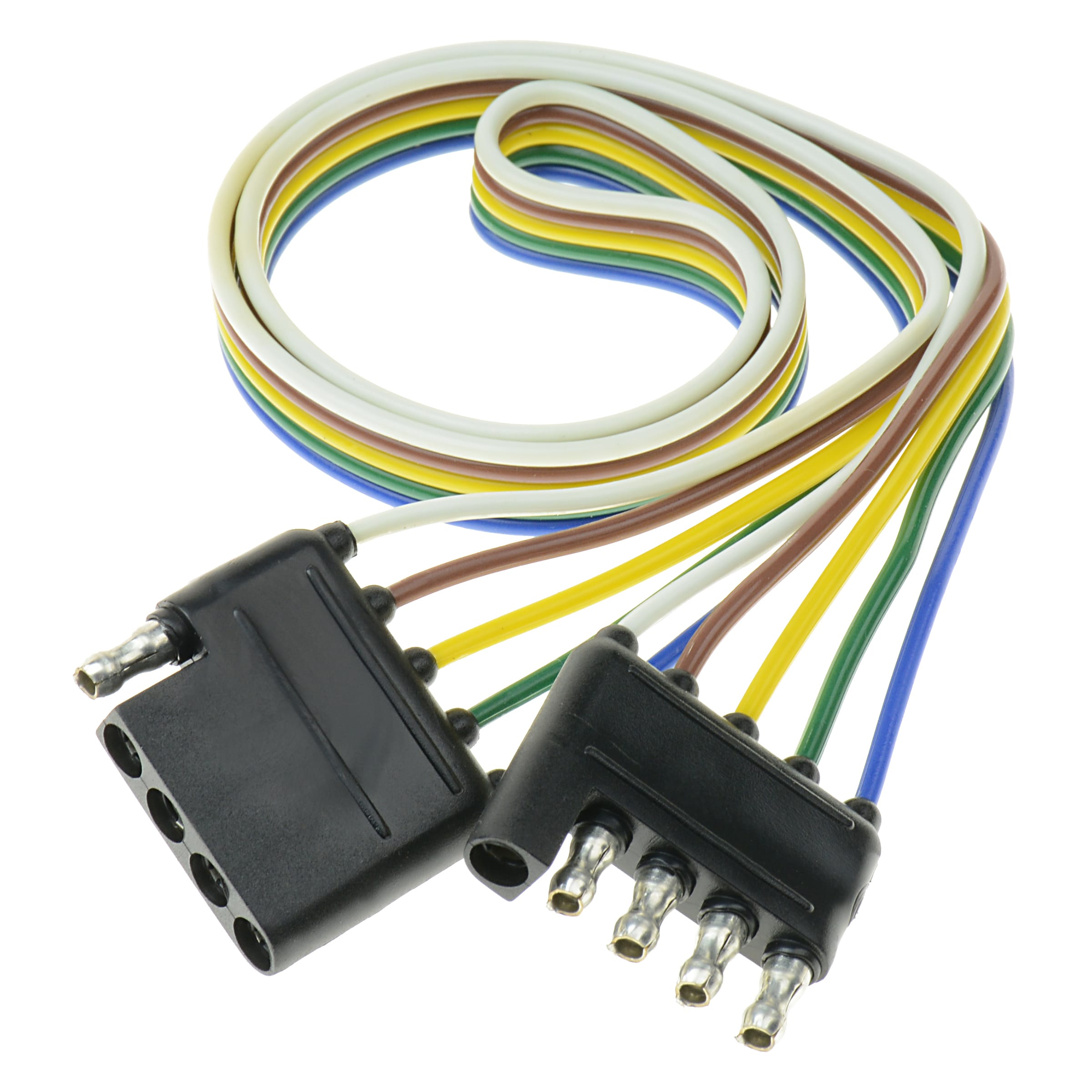 Arnes de cables para remolque de 5 vías de 24 pulgadas de T-H Marine con conectores macho y hembra - 12V DC BE-TR-59386-DP