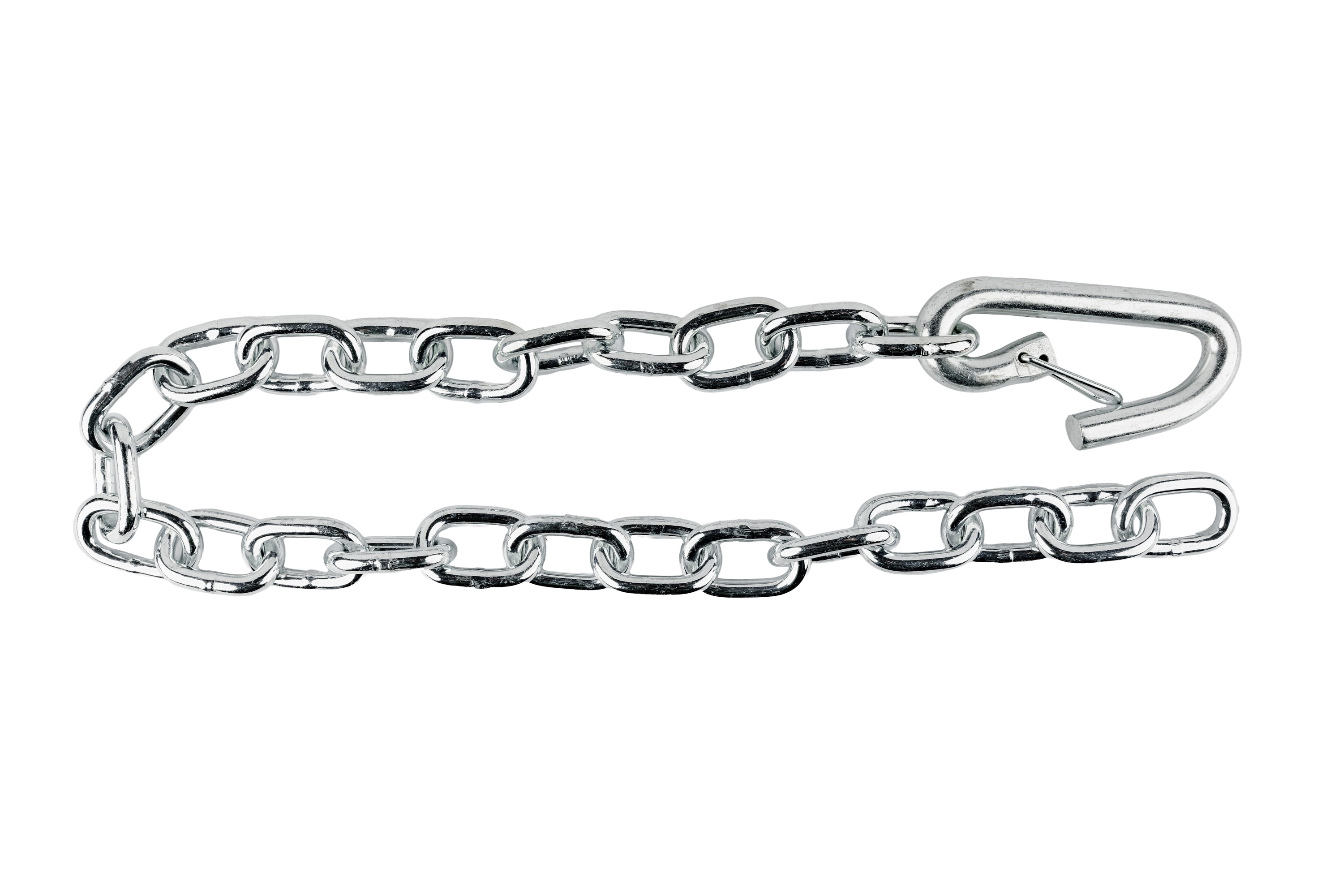 Cadena de seguridad de acero negro de 30 pulgadas con gancho para remolques - Capacidad de peso de 5,000 lb