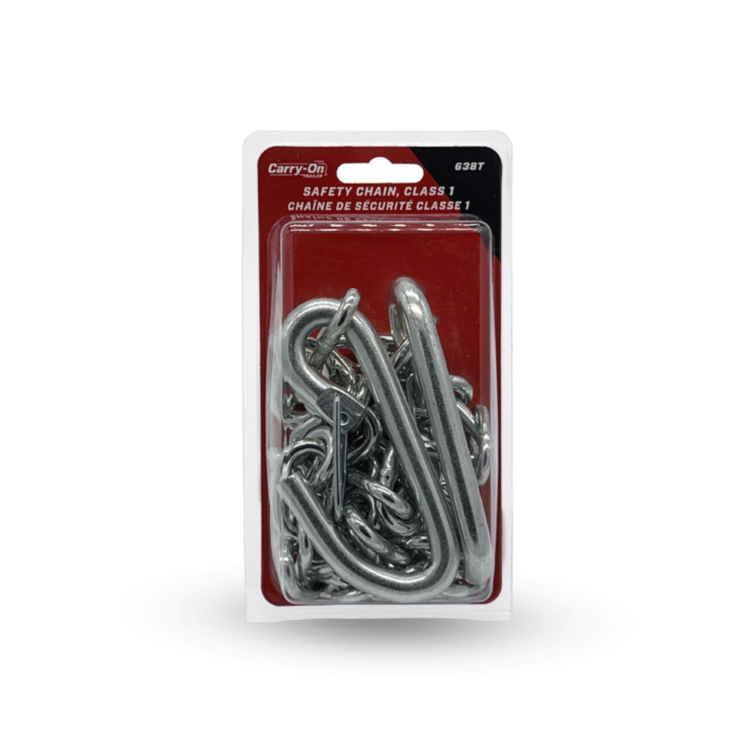 Cadenas de seguridad de acero de 24 pulgadas con ganchos para remolques - Juego de 2, capacidad de peso de 2000 lb, grosor de 3/16 pulgadas