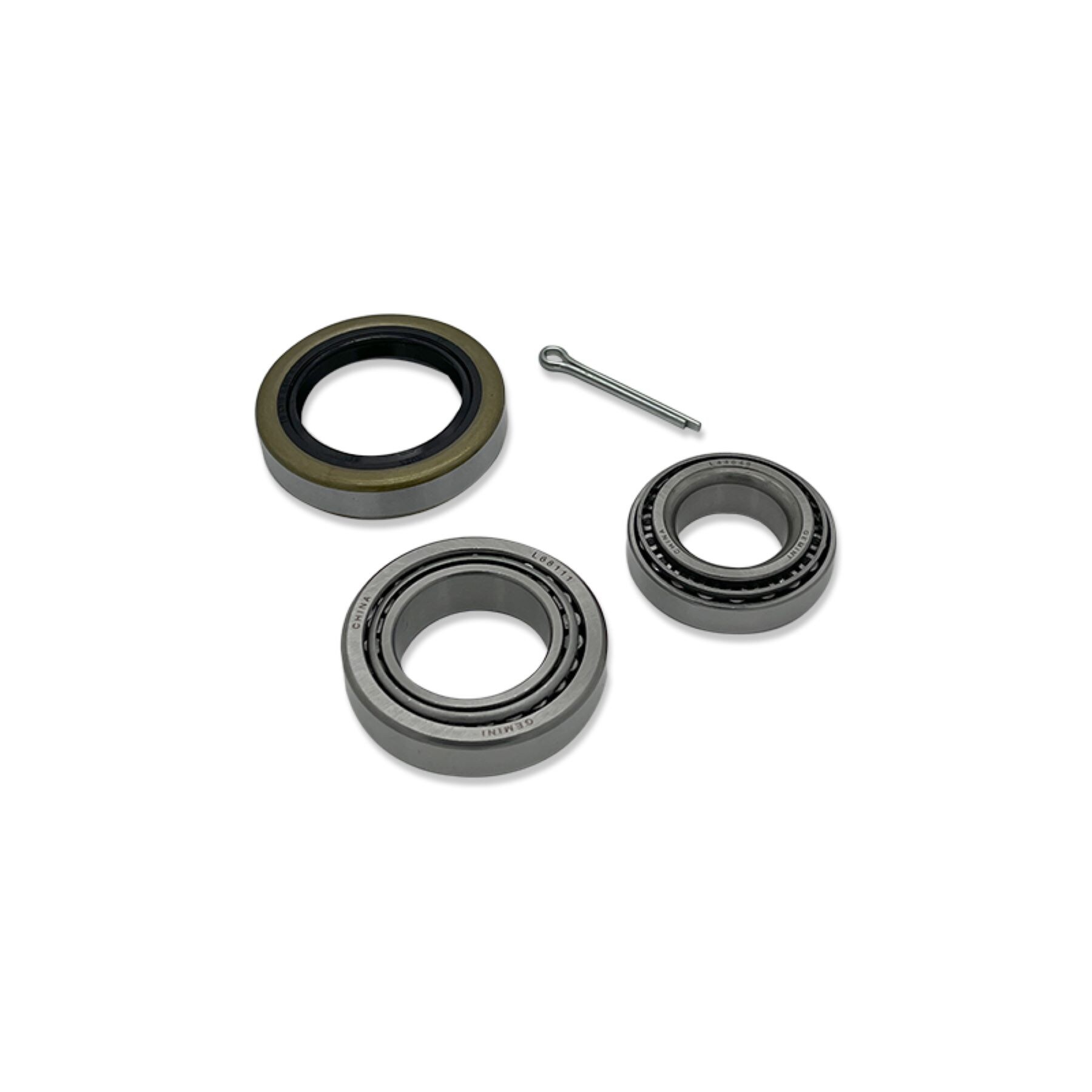 Kit de rodamientos para remolque - Diámetro del husillo de 1-3/8 pulgadas, capacidad de carga de 2,990 lb, incluye rodamientos, sello y chaveta 502T.