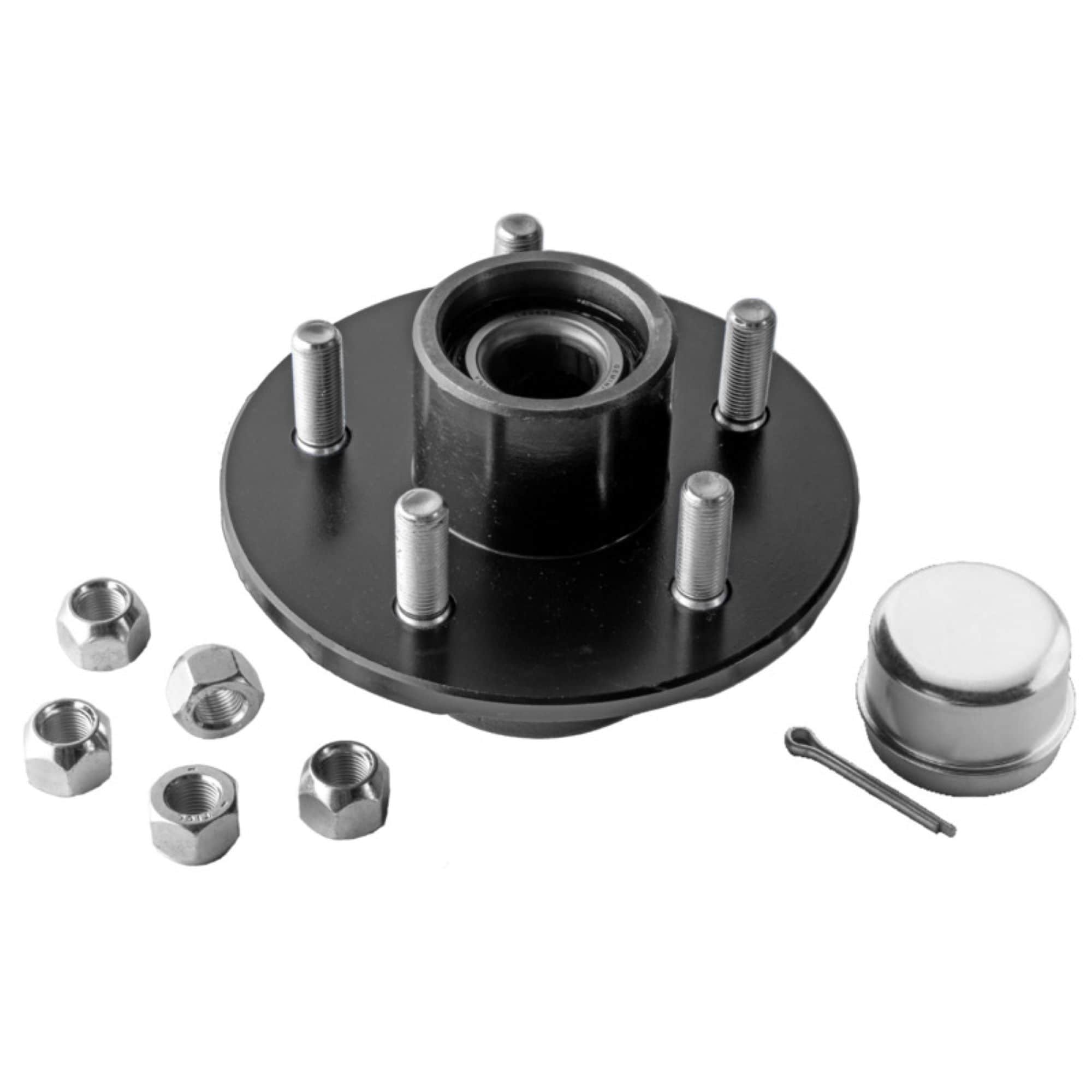 Kit de ensamblaje de cubo de remolque de 5 pernos para remolque con capacidad de 1,750 lb y patrón de pernos de 4-1/2 pulgadas 545T.