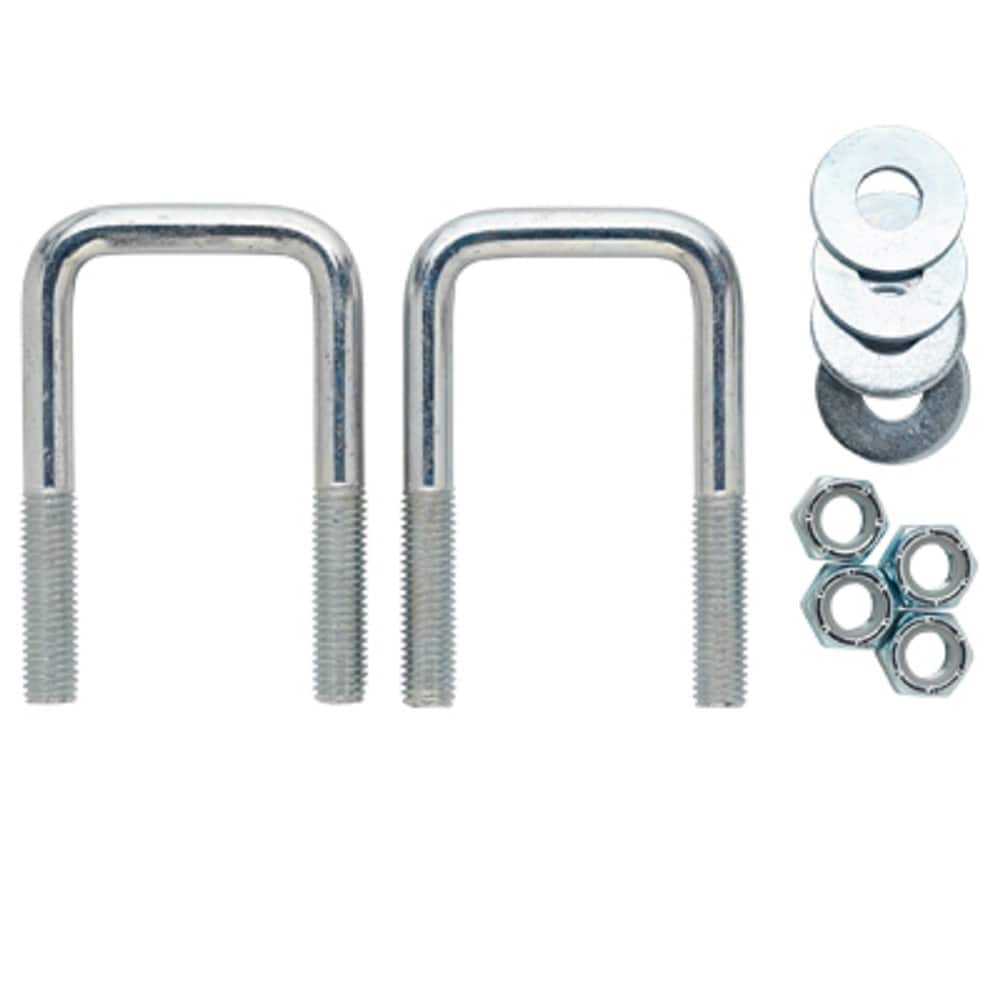 Kit de pernos en U cuadrados de 1/2 pulgadas con acabado en zinc para reparación de remolques - Juego de 2 pernos en U 517T