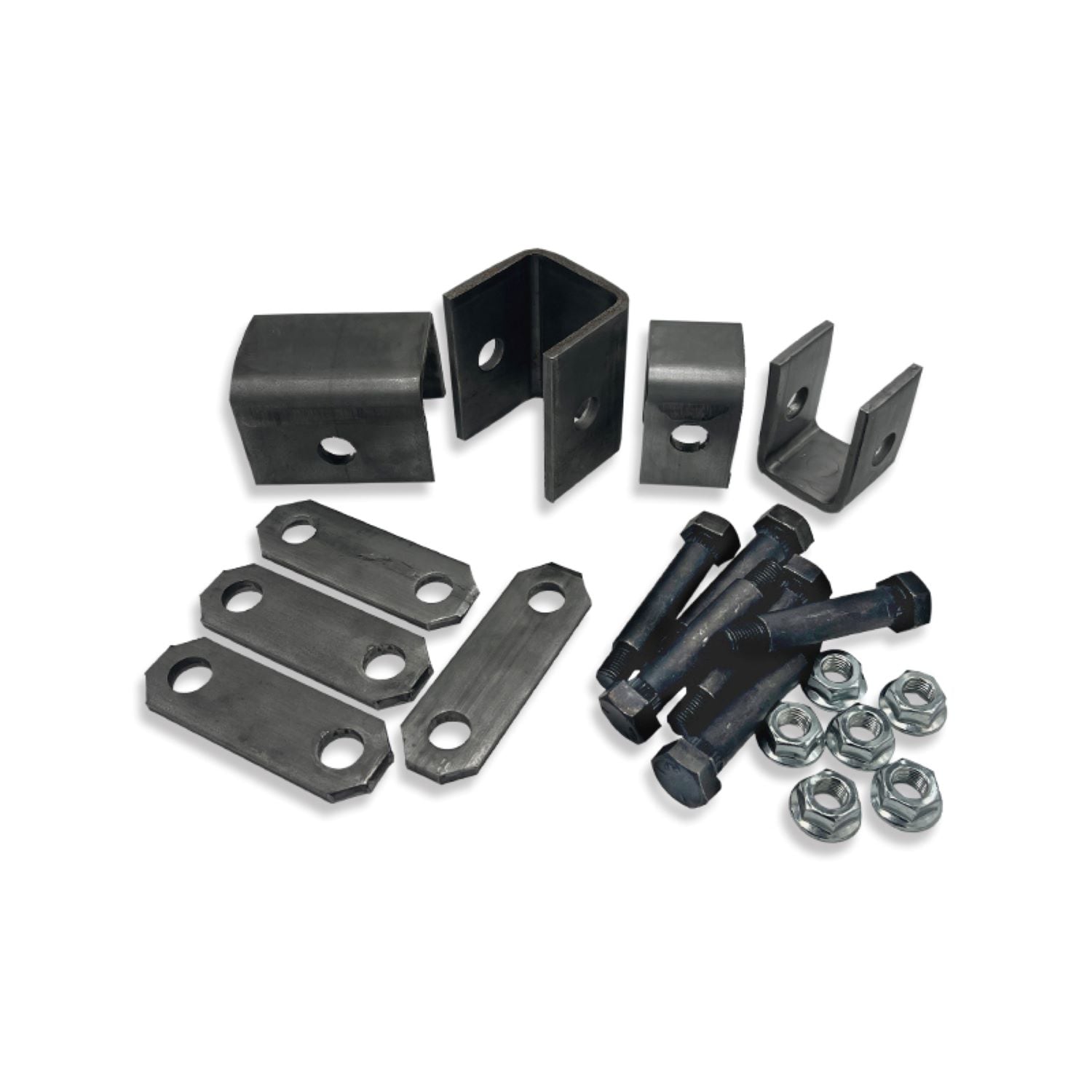 Kit de soportes de muelle para remolque con ganchos pequeños y medianos, eslabones de grilletes, tornillos y tuercas - Plata 644T