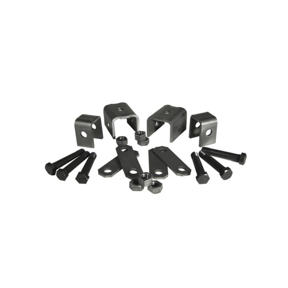 Kit de soportes de muelle para remolque con ganchos pequeños y medianos, eslabones de grilletes, tornillos y tuercas - Plata 644T