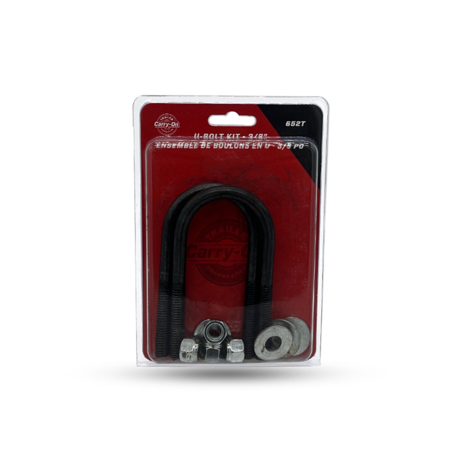 Kit de montaje de eje en U para reparación de remolque de viaje - 3/8 pulgadas x 2-1/2 pulgadas - Paquete de 2 - Recubierto de zinc para mayor durabilidad 652T
