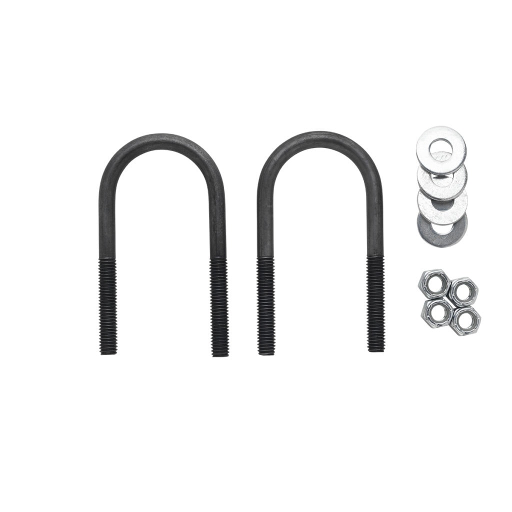 Kit de montaje de eje en U para reparación de remolque de viaje - 3/8 pulgadas x 2-1/2 pulgadas - Paquete de 2 - Recubierto de zinc para mayor durabilidad 652T
