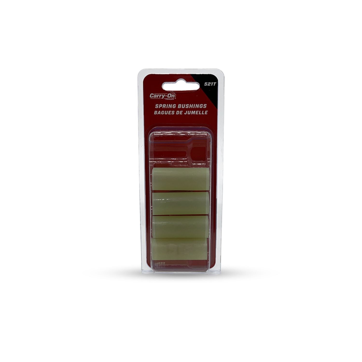 Bujes de resorte de PVC de 1.75 pulgadas para reparación de remolques - Paquete de 4, blanco, compatible con la mayoría de los resortes y ecualizadores de 1-3/4 pulgadas 521T