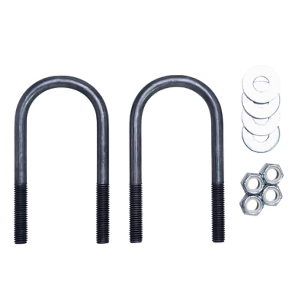 Kit de Perno en U para Eje Redondo de Remolque - 1/2 pulgadas x 2-7/16 pulgadas - Paquete de 2 - Montaje de Reparación para Remolques 514T