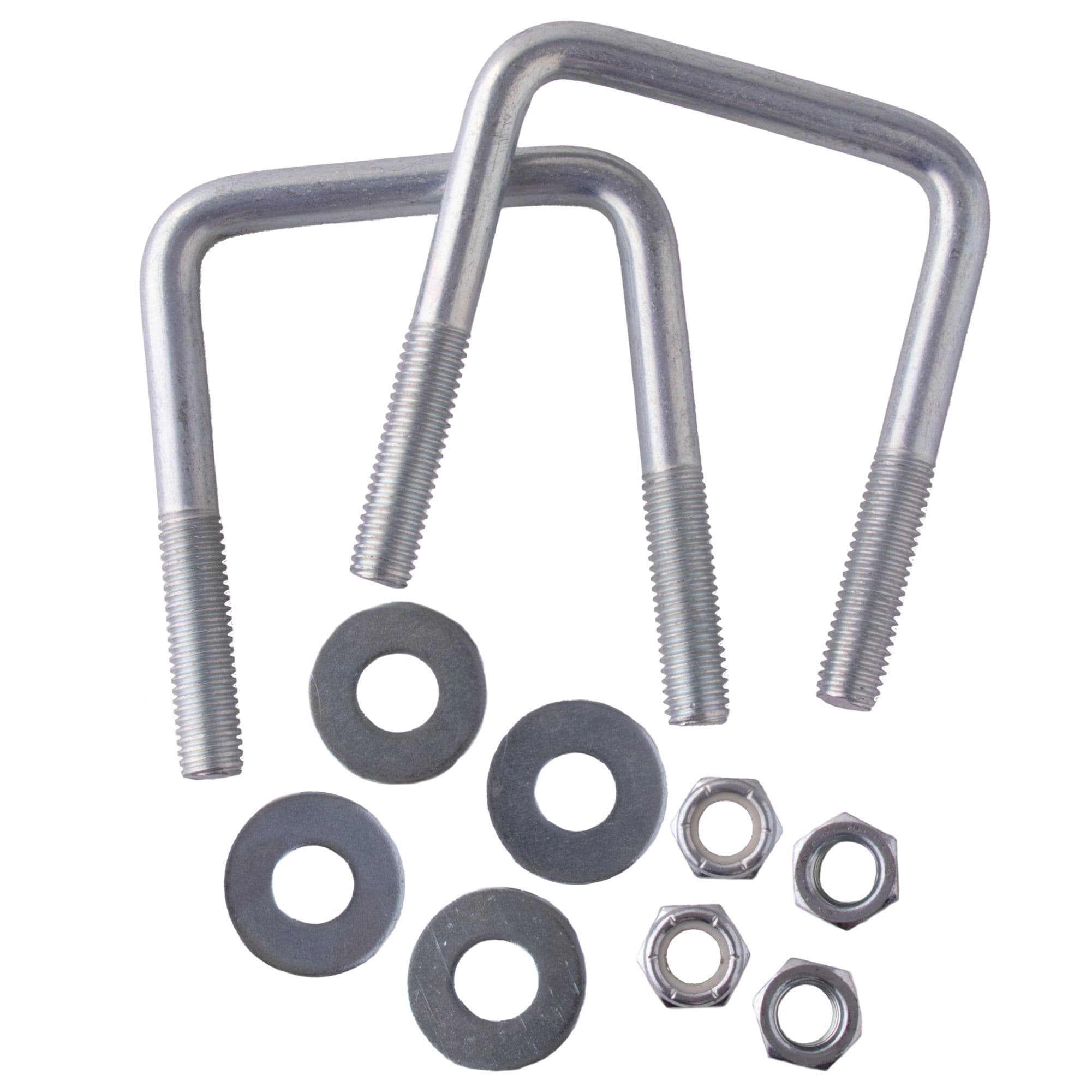 Juego de pernos U de 2 x 2 con hombros cuadrados, arandelas y tuercas Nylock - Kit de reparación para remolques 515T