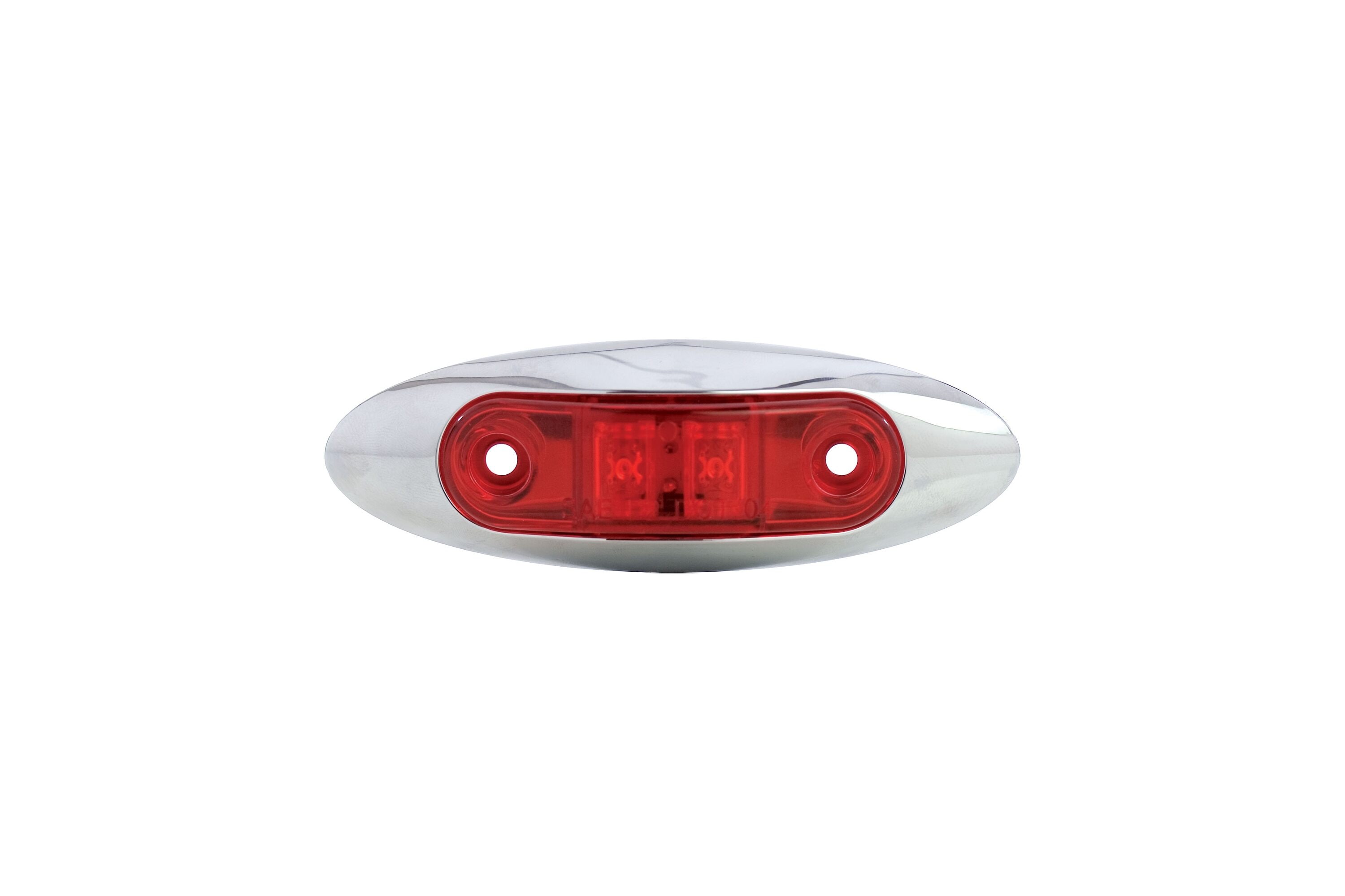 Luz de marcador LED roja Uriah Products 2 3/4 x 3/4 con montura cromada UL168101