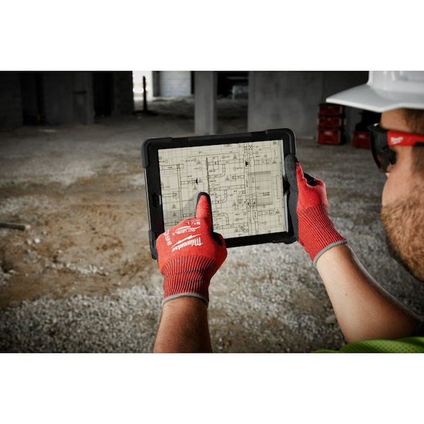 Guantes Milwaukee Tool recubiertos de nitrilo nivel de corte 4 - grandes (12 pares), Nivel de corte A4, calibre 13, rojo, L (9) - 48-22-8947B