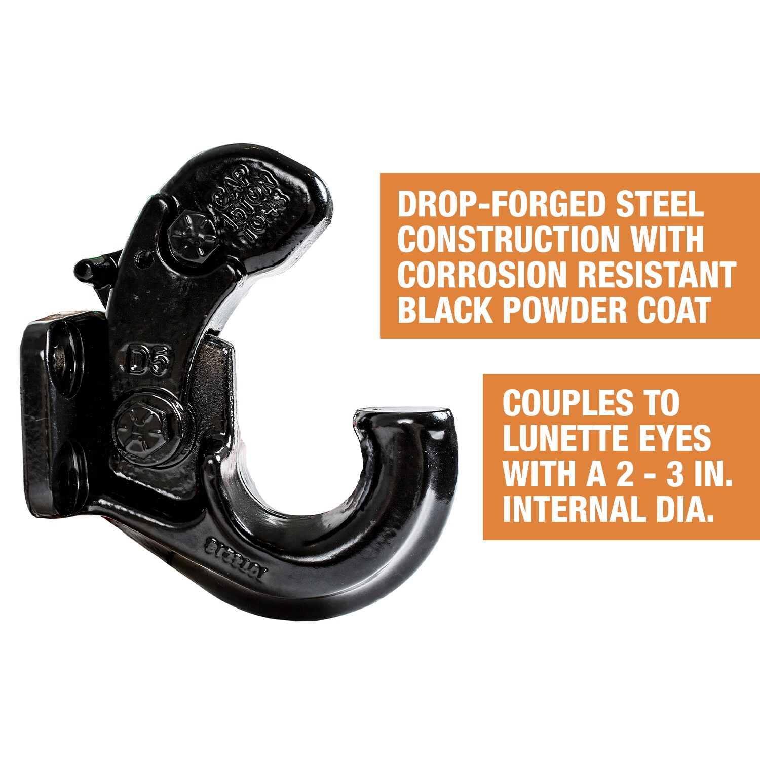 Enganche de Perno Pintle de 1 Pulgada Resistente Para Remolcar Hasta 30,000 Lb - Construcción de Acero Forjado Duradero PH15