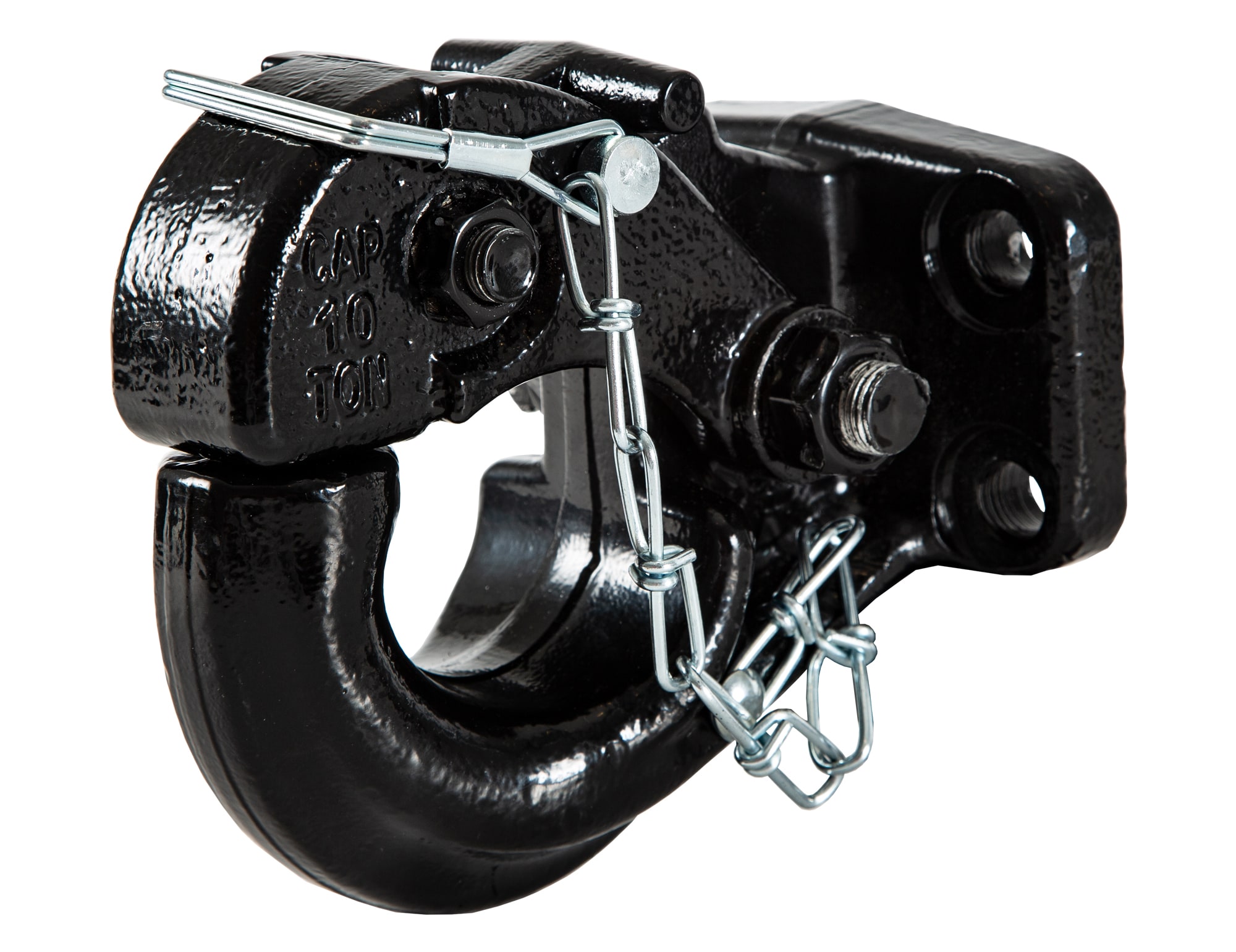Enganche de Pintle Negro Resistente con Capacidad de Remolque de 20,000 Lb y Brazo de Bloqueo con Resorte PH10