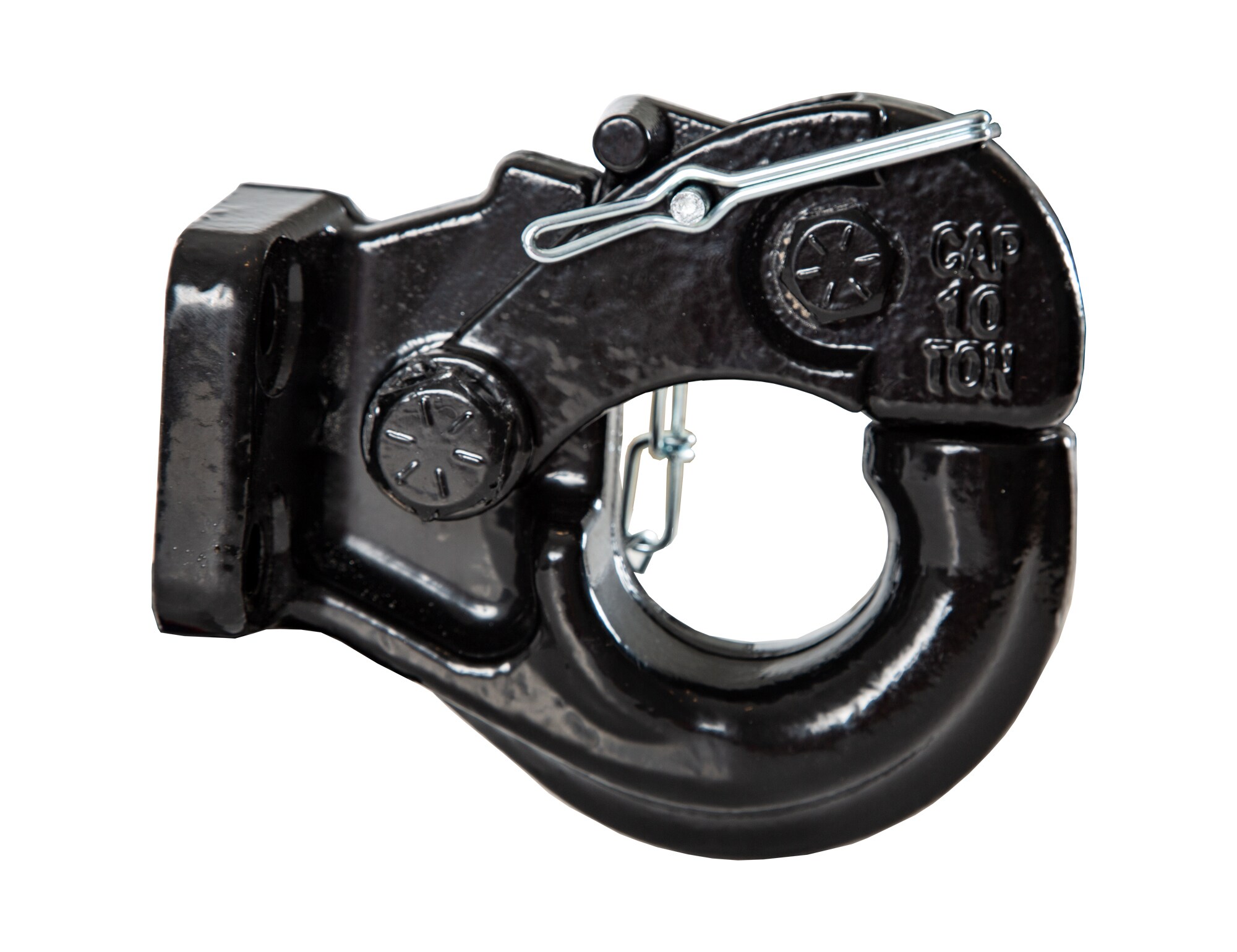 Enganche de Pintle Negro Resistente con Capacidad de Remolque de 20,000 Lb y Brazo de Bloqueo con Resorte PH10