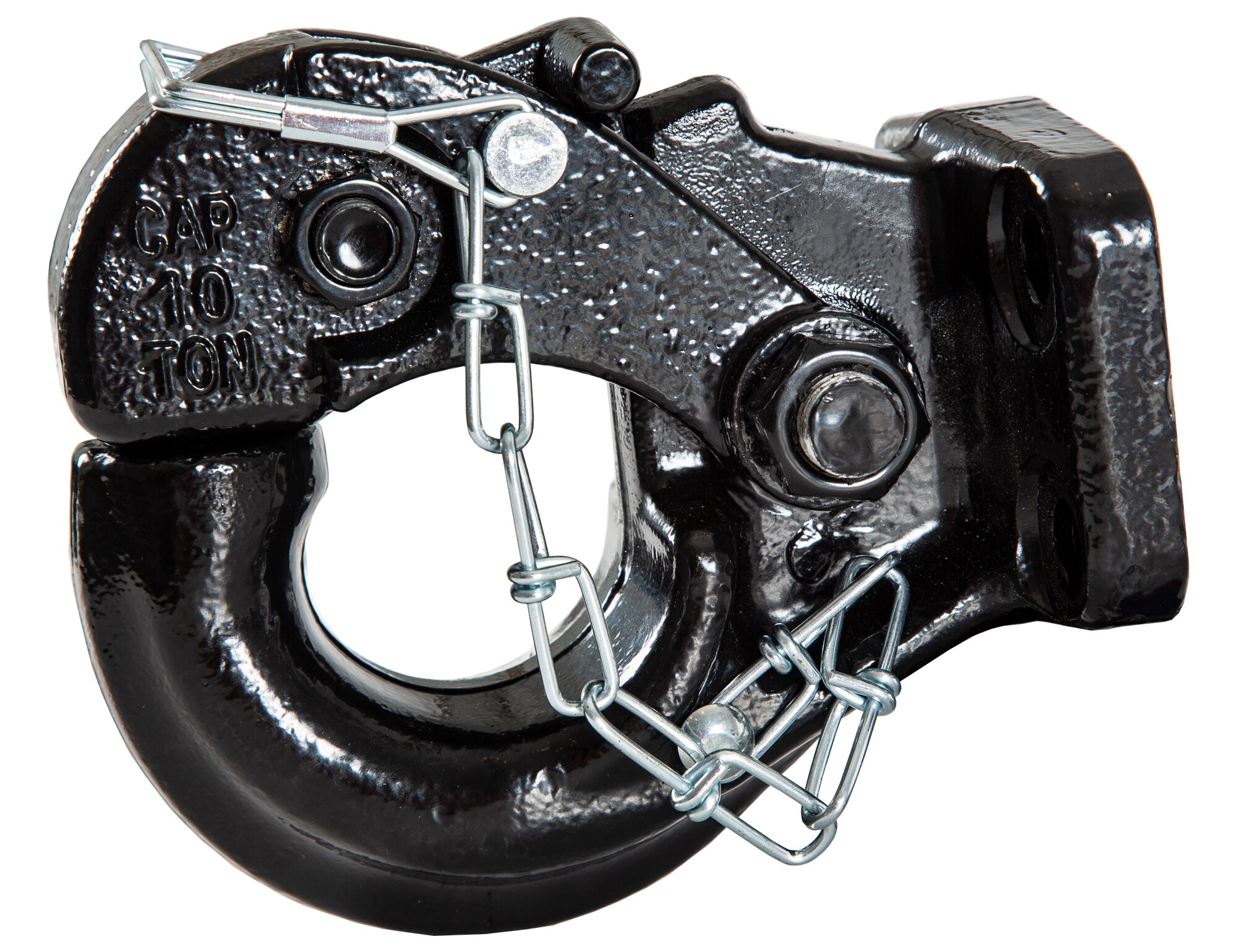 Enganche de Pintle Negro Resistente con Capacidad de Remolque de 20,000 Lb y Brazo de Bloqueo con Resorte PH10