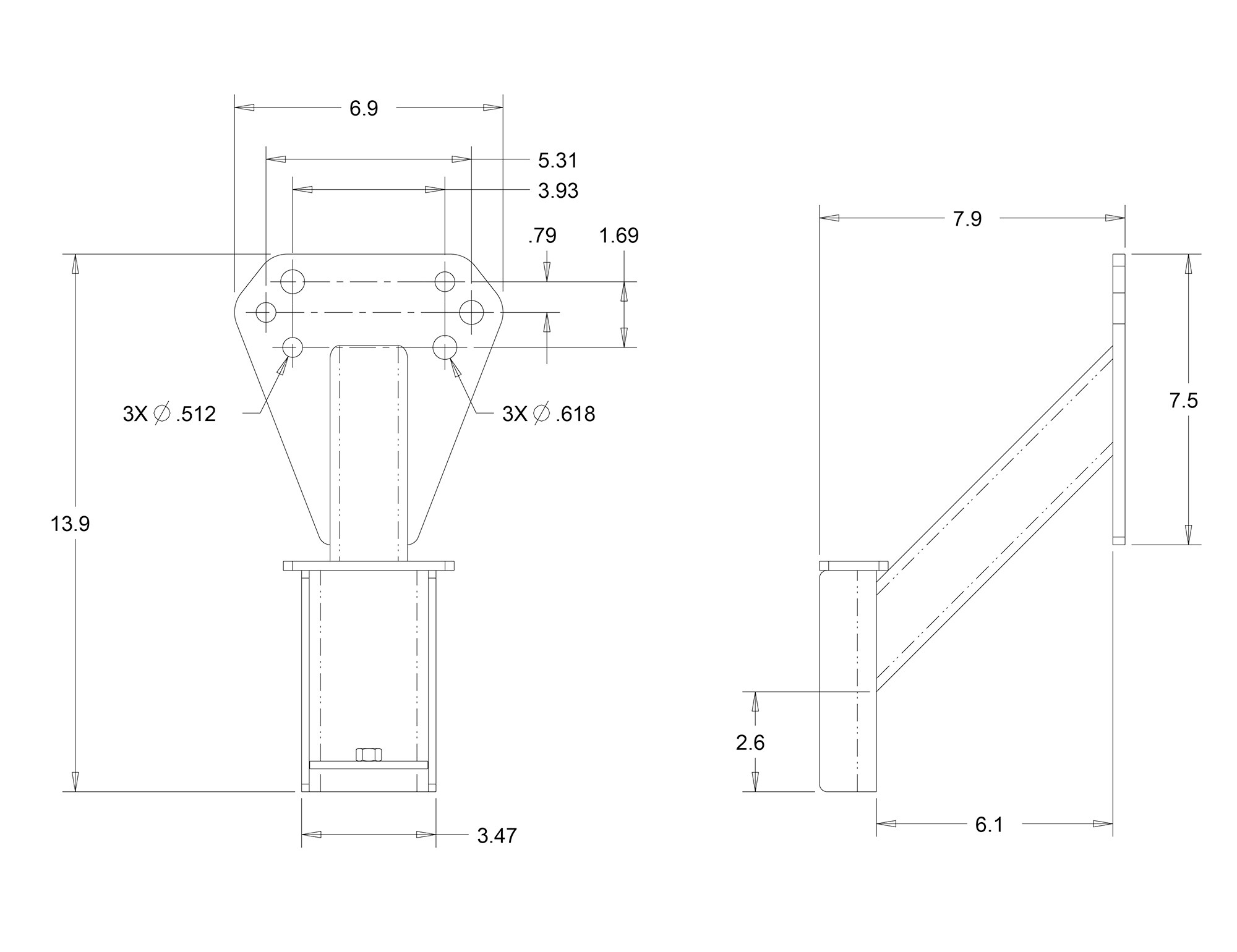 Soporte para llanta de refacción en bolsillo de estaca de Buyers Products