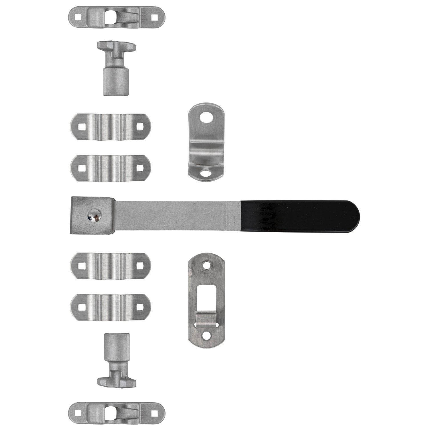 Kit de bloqueo para remolque de Buyers Products con levas y sujetadores de aluminio, guías de varilla y mango recubierto de plástico 3052380