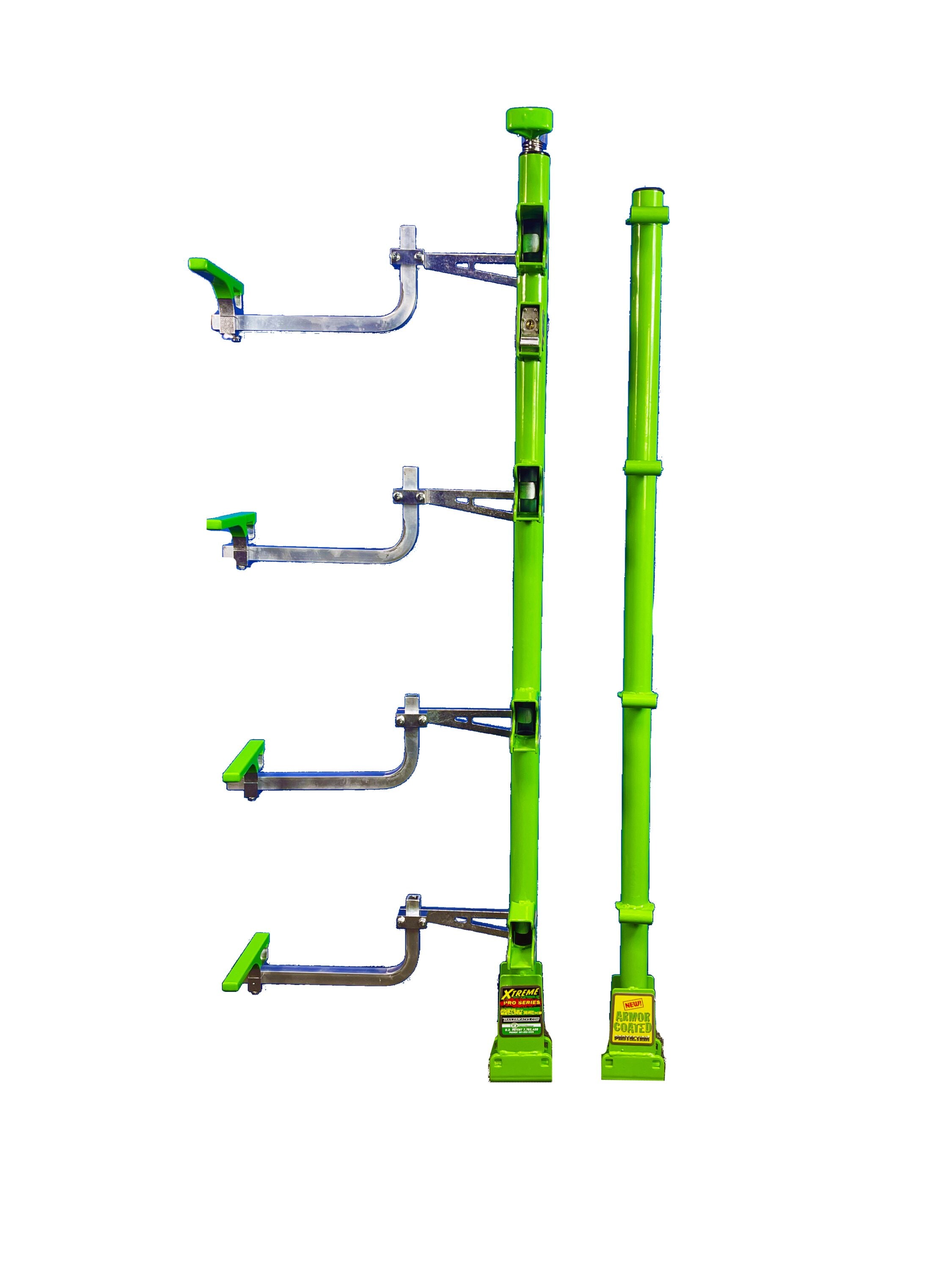 Rack para recortadora Xtreme Pro Series de 4 posiciones para remolques abiertos y cerrados - Construcción de acero resistente XC104 de GREEN TOUCH INDUSTRIES.