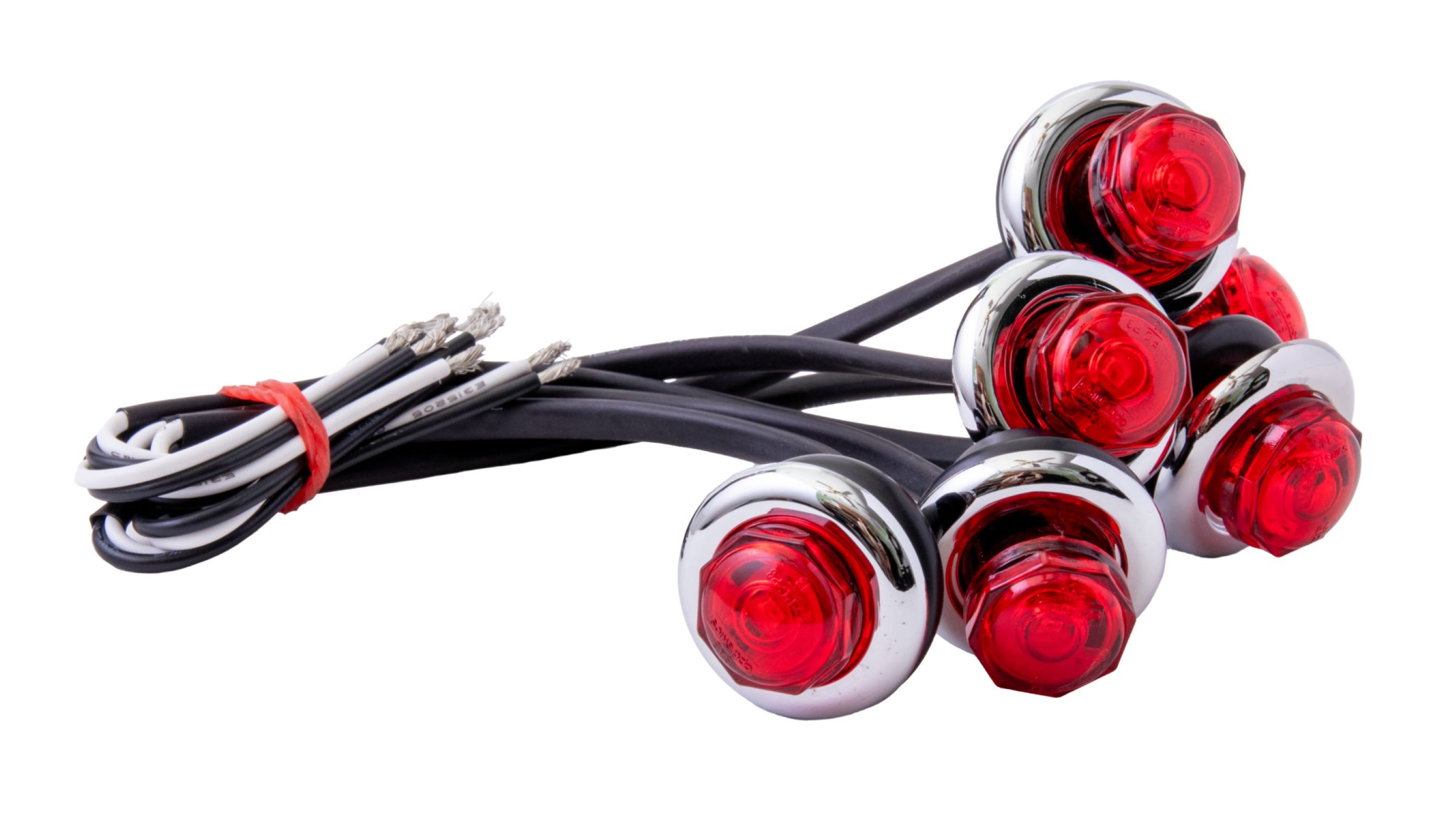 Luz Indicadora/Intermitente Sellada de 3/4 pulgadas en Rojo con LED para Remolque de Equipaje - Juego de 6 piezas