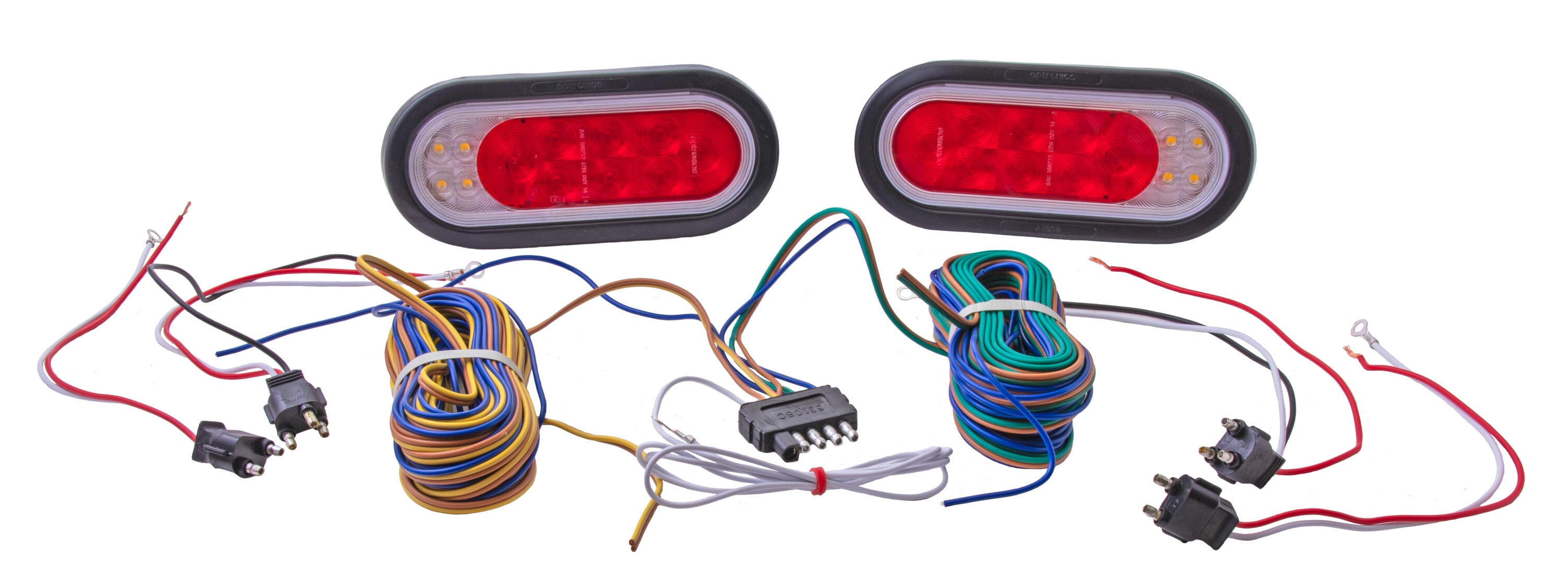 Kit de luces traseras selladas ovaladas de combinación LED de 6 pulgadas para remolque de mano CO-TLL211XRTMK
