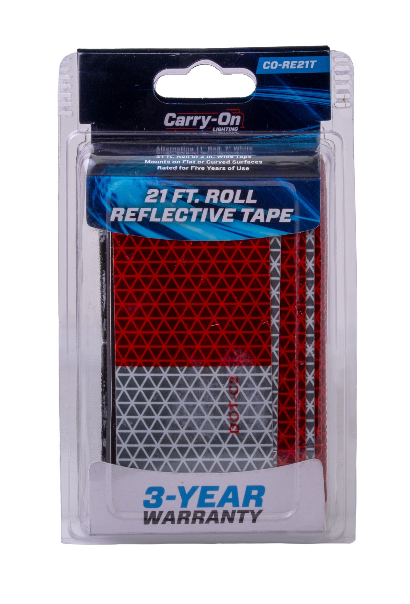 Cinta Reflectante para Remolque de Mano, Rollo de 2 pulgadas por 21 pies CO-RE21T