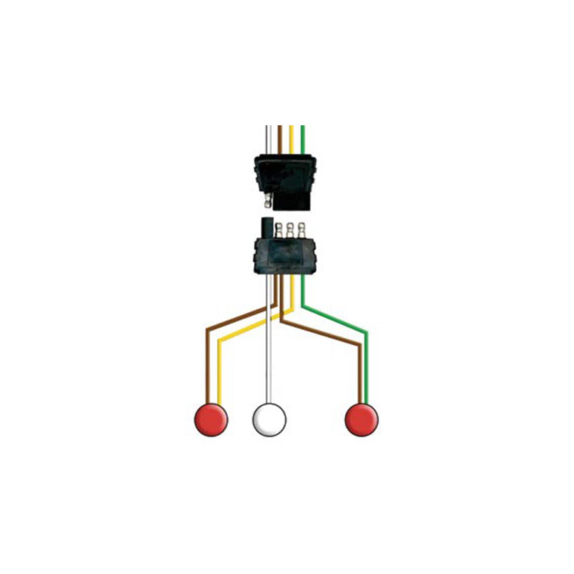 Arnes de cableado estilo "wishbone" de 25 pies de 4 vías para remolque de mano CO-A25WBU