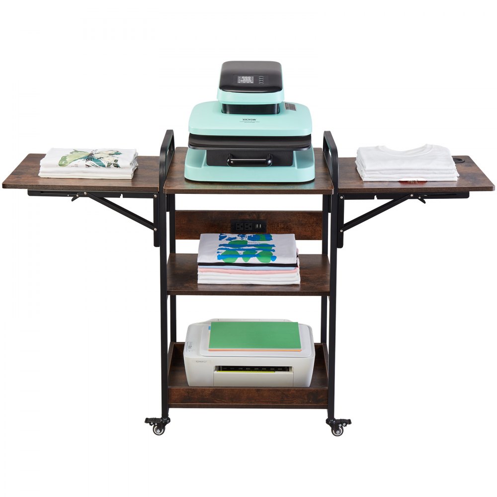 VEVOR Heat Press Table with Charging Station 3 Tier Movable Heat Press Stand - RYJGZTZS3CDGI37RCV1