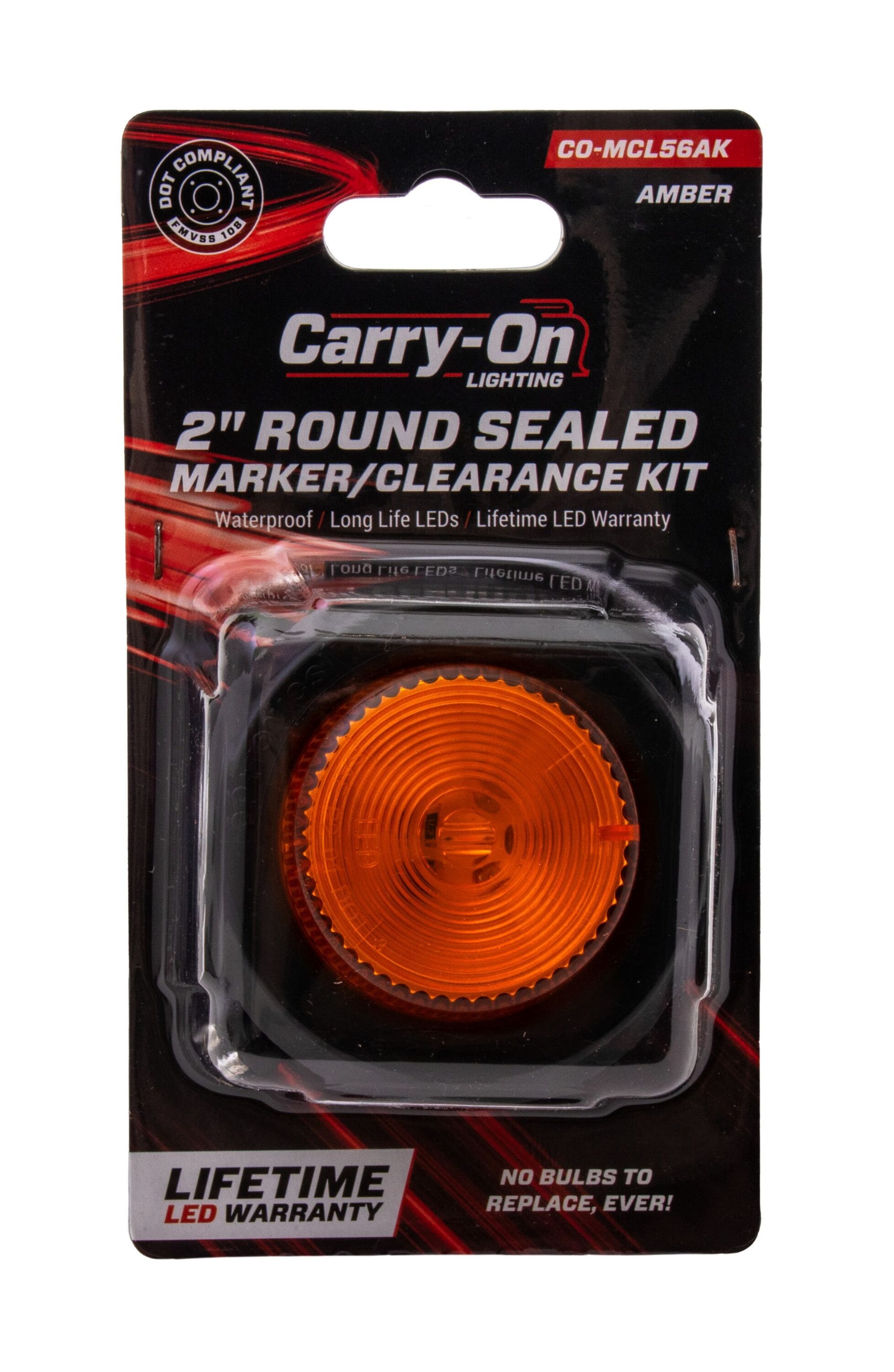 Luz marcadora/intermitente ámbar sellada redonda de 2 pulgadas para remolque de mano