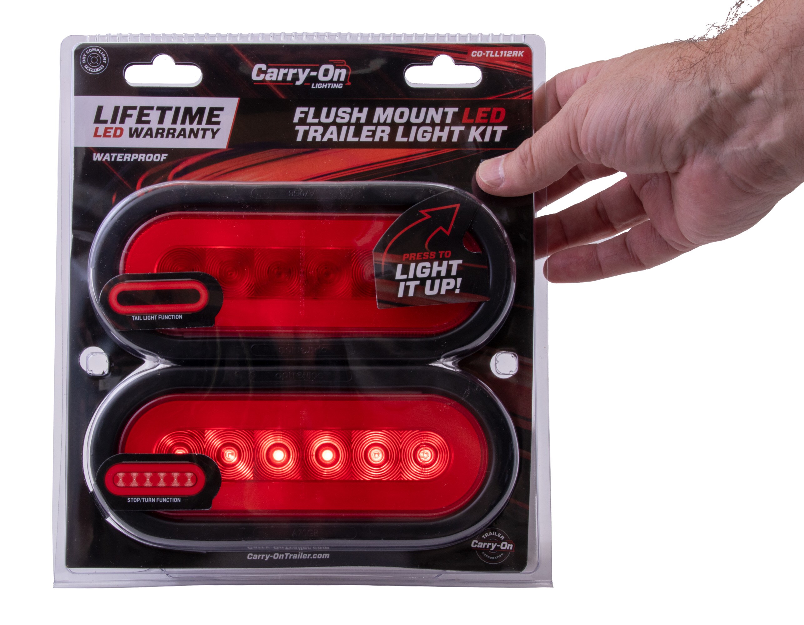 Set de luces traseras combinadas selladas en forma ovalada LED de 6 pulgadas para remolque de mano.
