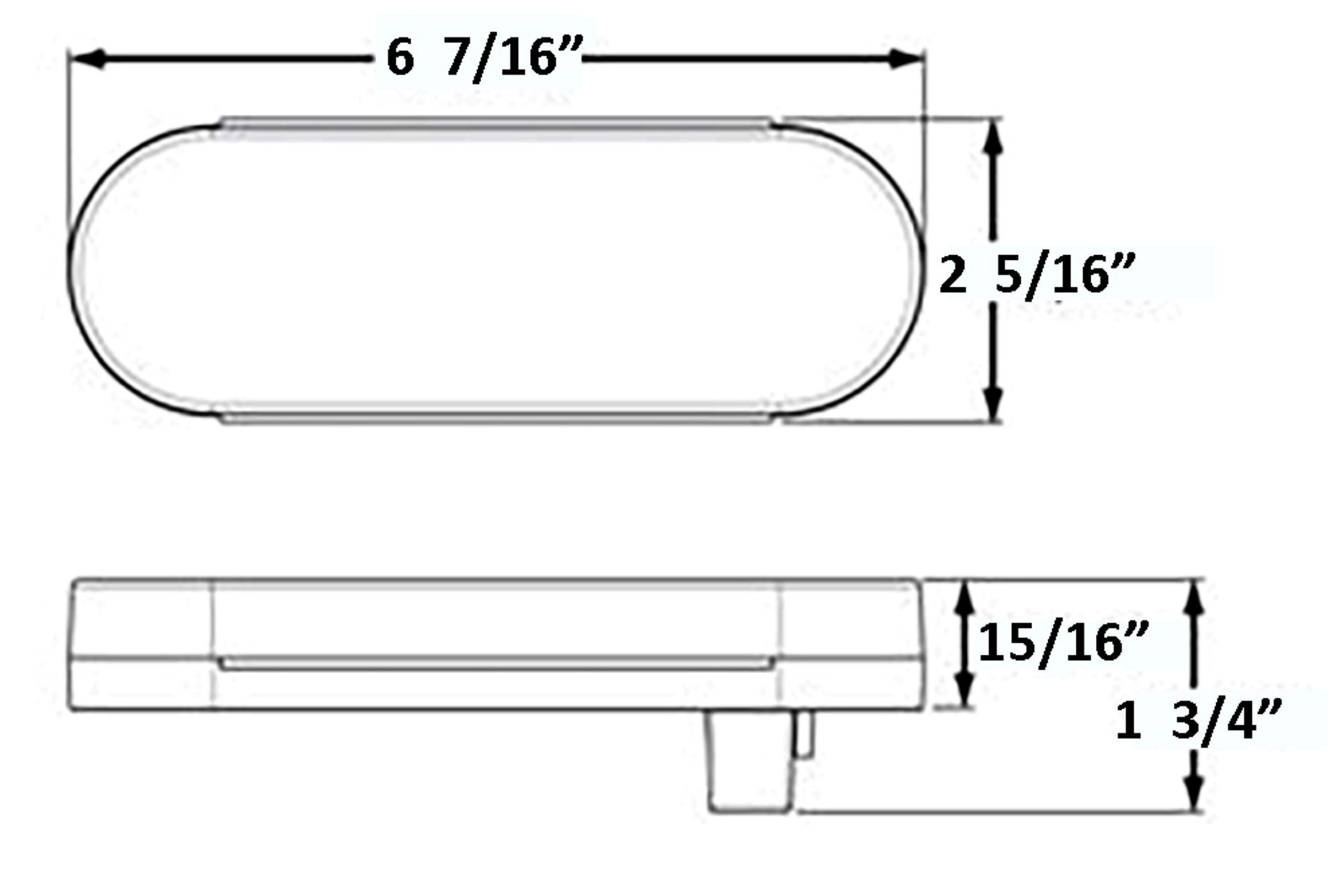 Set de luces traseras combinadas selladas en forma ovalada LED de 6 pulgadas para remolque de mano.