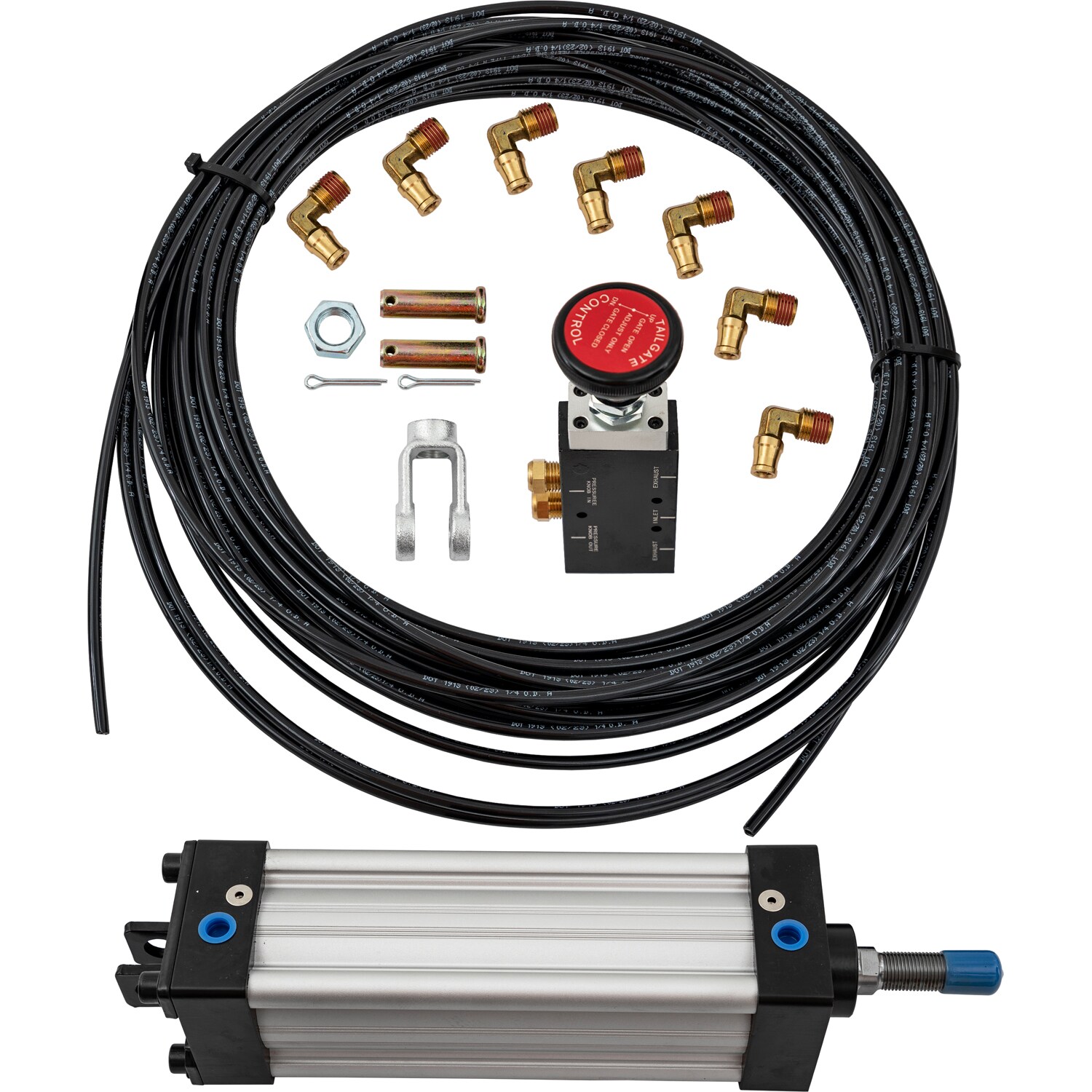 Kit de cilindro con estilo de varilla de amarre - montaje en horquilla - varilla de 0.75 pulgadas y 6 pulgadas de recorrido - con válvula Bav020 TGC25006VSPK.