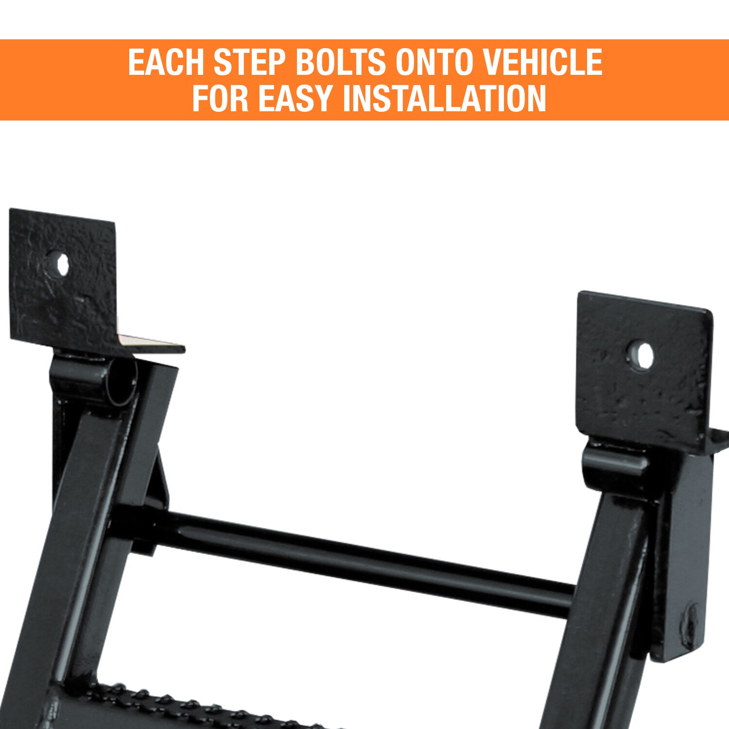Peldaño retráctil para camioneta de un escalón en negro con superficie antideslizante - 17.38 X 15 pulgadas RS1