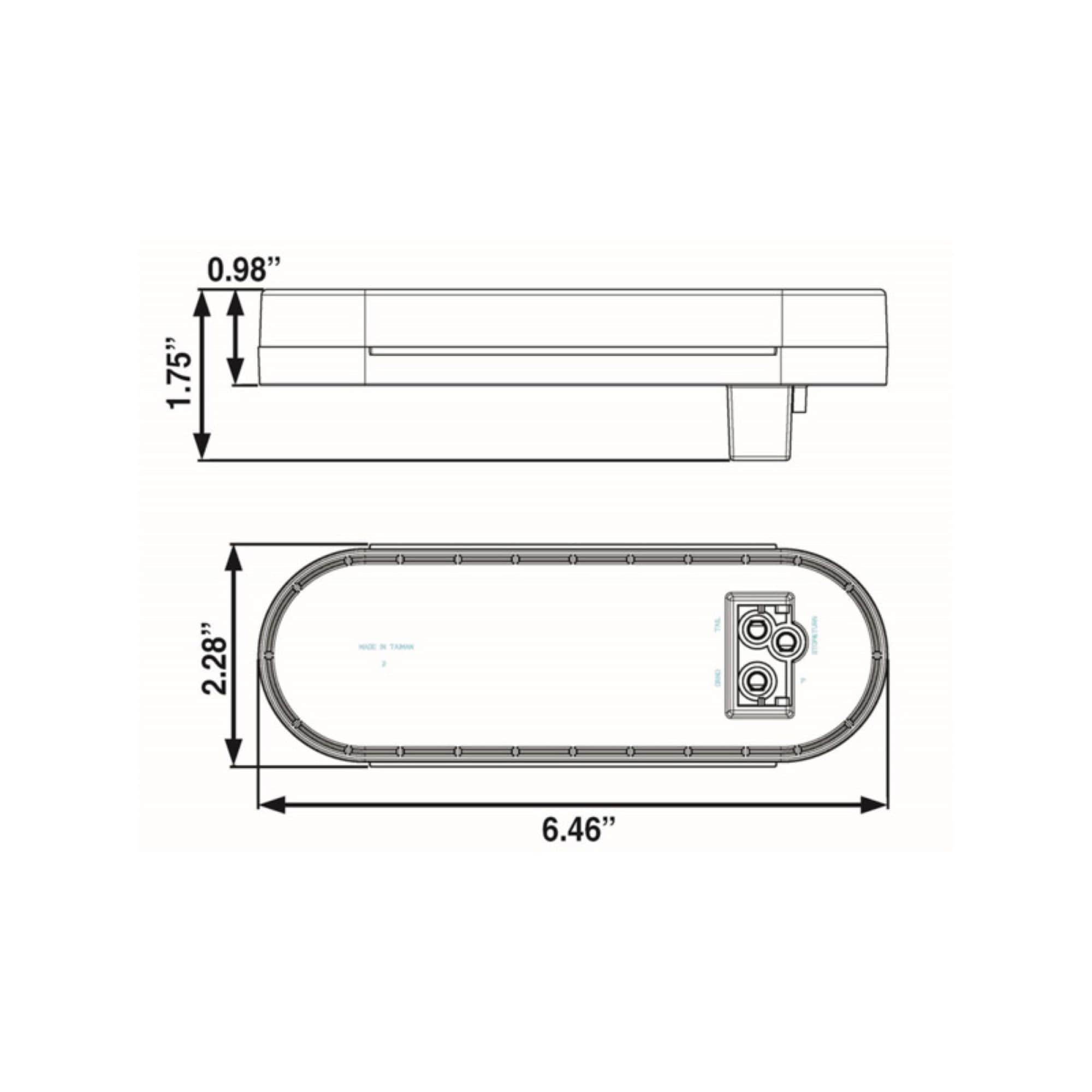 Luz trasera sellada de combinación ovalada de 6 pulgadas para remolque de viaje CO-ST70RKBU
