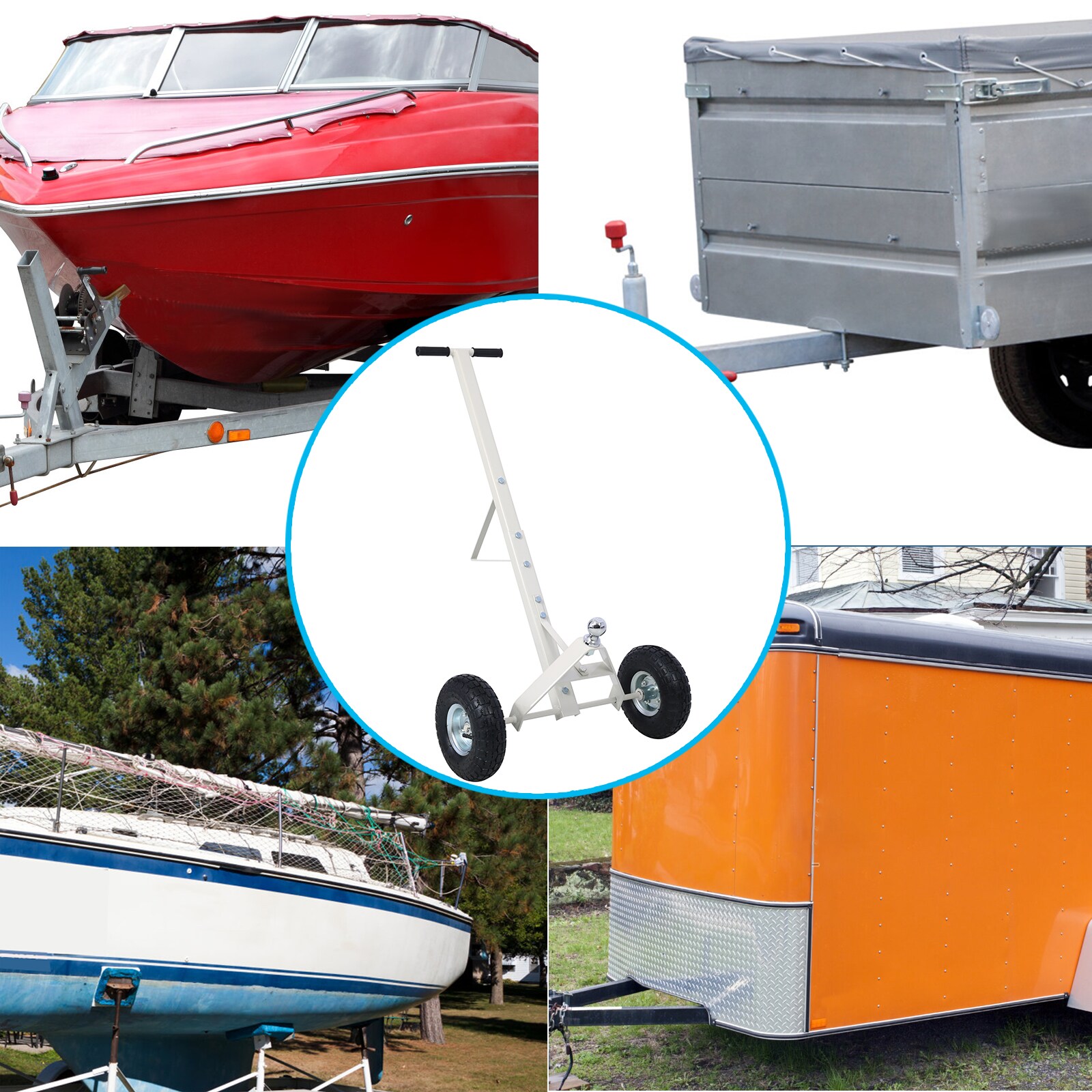 Carretilla de remolque con capacidad máxima de 600 lb. con neumáticos neumáticos Maocao Hoom Gray FZ42359