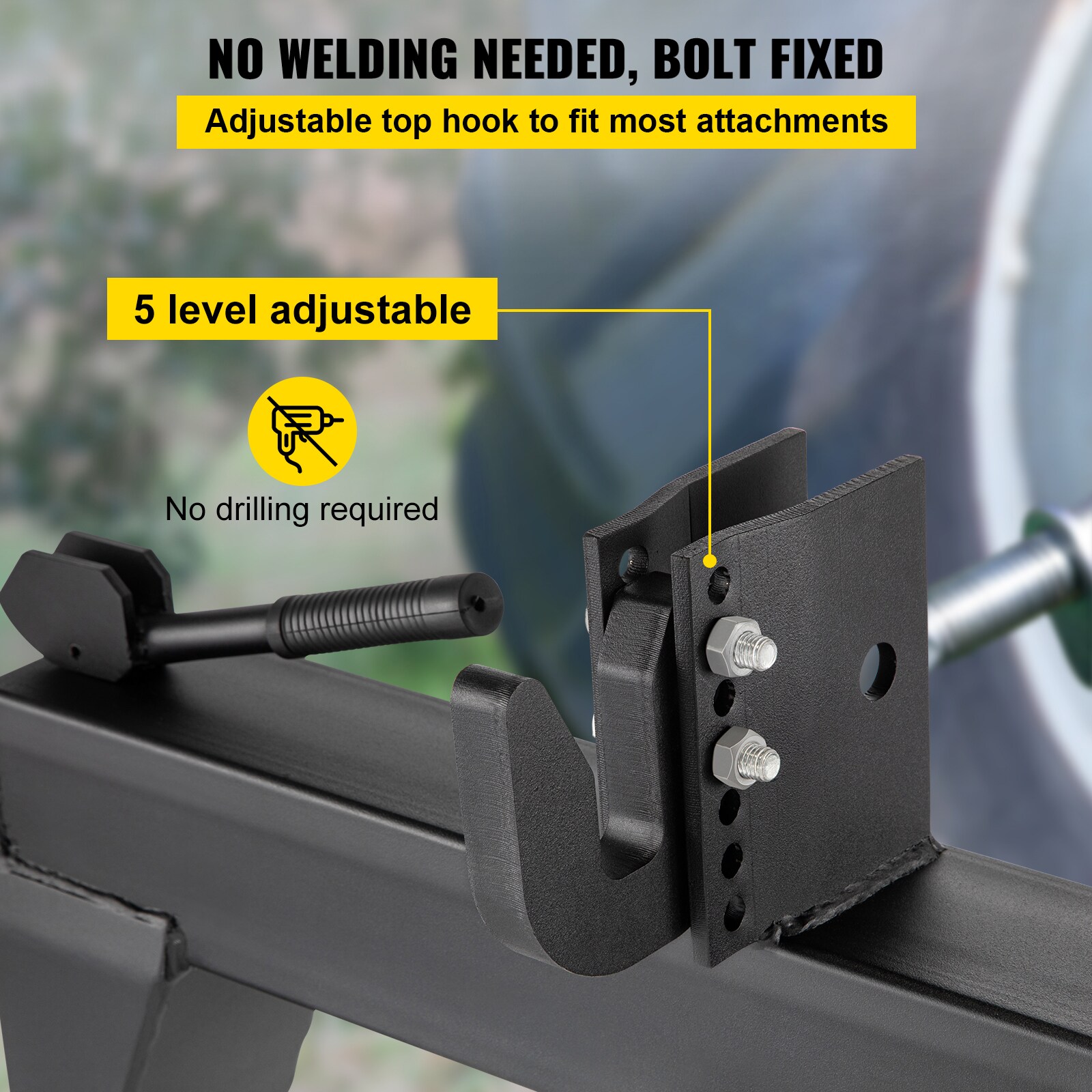 Enganche rápido de 3 puntos VEVOR, capacidad de elevación de 3000 libras para tractor, enganche rápido de 28.31 pulgadas entre brazos inferiores, sin necesidad de soldadura y perno ajustable de 5 niveles, adaptación a tractores categoría 1 y 2 TLJSDKHZZHS-GRH8XV0.