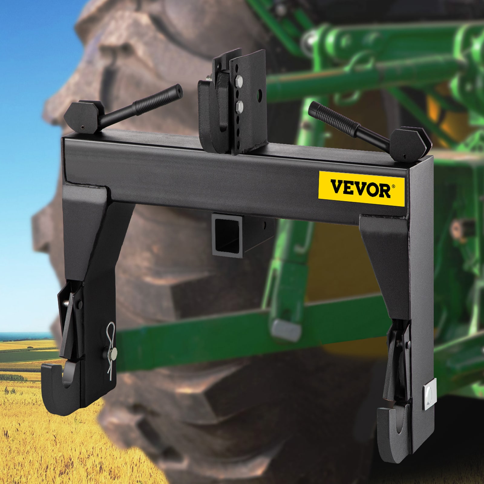 Enganche rápido de 3 puntos VEVOR, capacidad de elevación de 3000 libras para tractor, enganche rápido de 28.31 pulgadas entre brazos inferiores, sin necesidad de soldadura y perno ajustable de 5 niveles, adaptación a tractores categoría 1 y 2 TLJSDKHZZHS-GRH8XV0.
