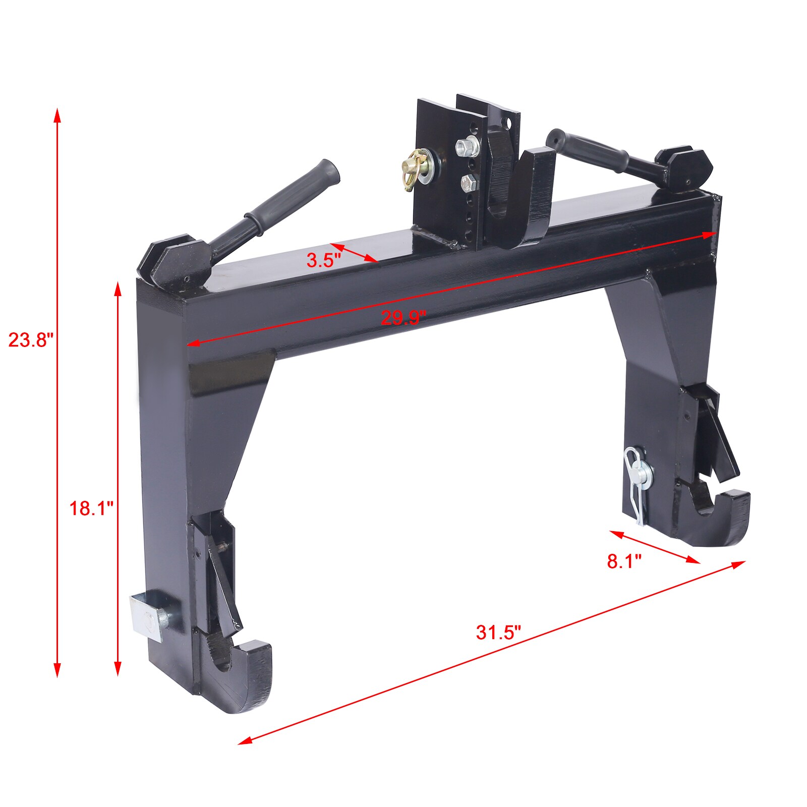 Enganche Rápido para Tractor Kahomvis, Enganche Rápido de 3 Puntos, Capacidad de 3000 Libras, Color Negro GH-QP214-834
