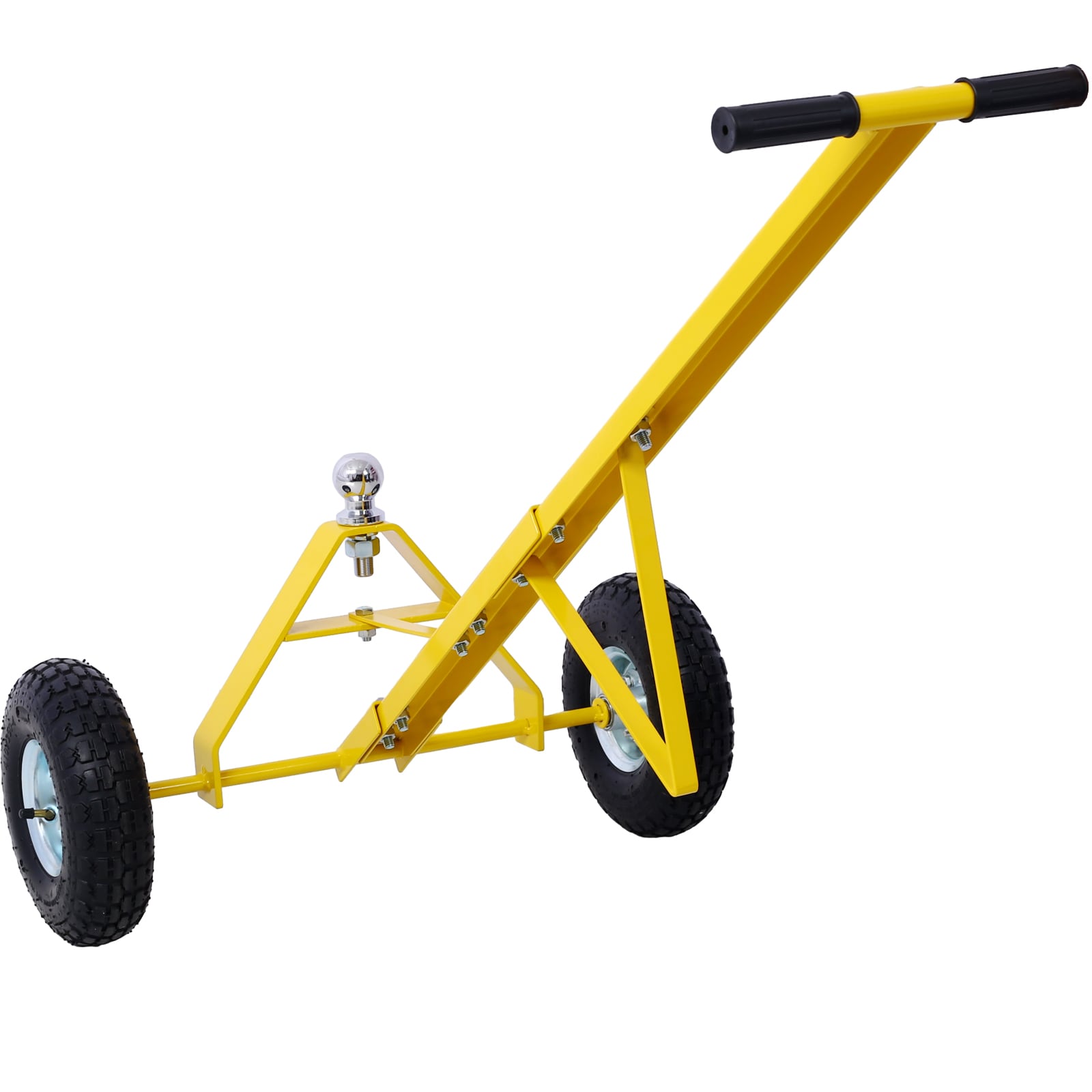 Carretilla Remolque Kahomvis con Llantas Neumáticas - Capacidad Máxima de 600 Lbs, Color Amarillo GH-QP214-882