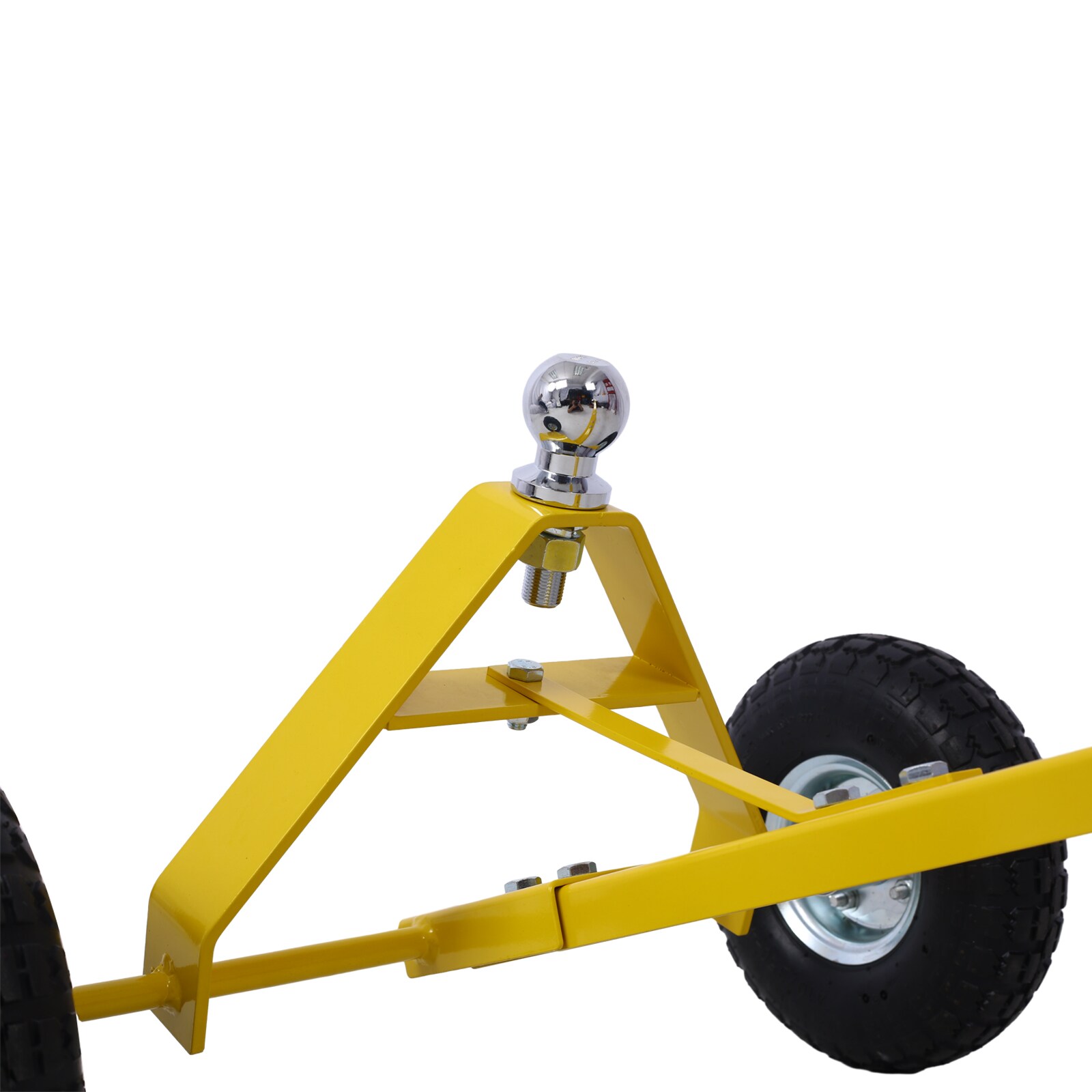 Carretilla Remolque Kahomvis con Llantas Neumáticas - Capacidad Máxima de 600 Lbs, Color Amarillo GH-QP214-882