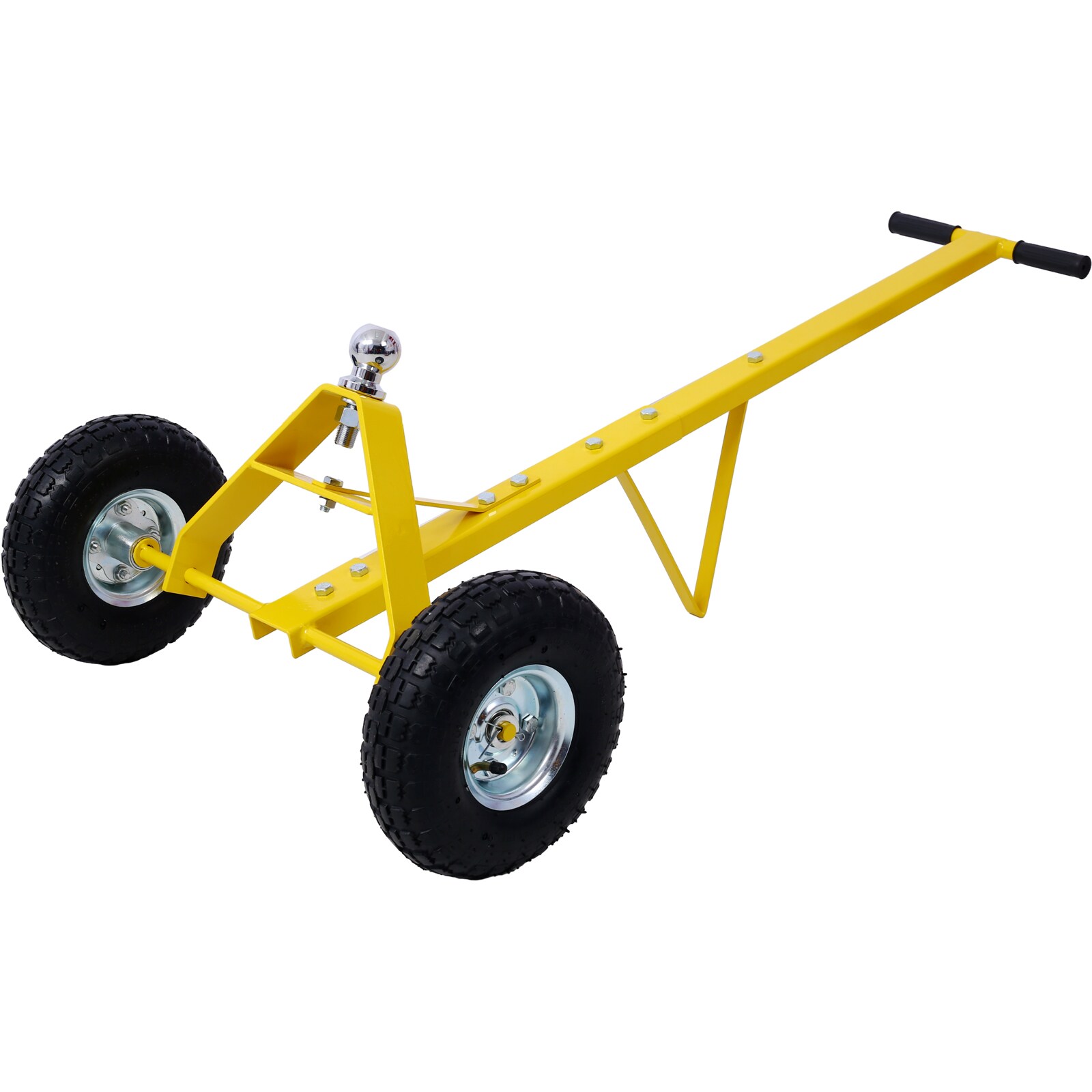Carretilla Remolque Kahomvis con Llantas Neumáticas - Capacidad Máxima de 600 Lbs, Color Amarillo GH-QP214-882
