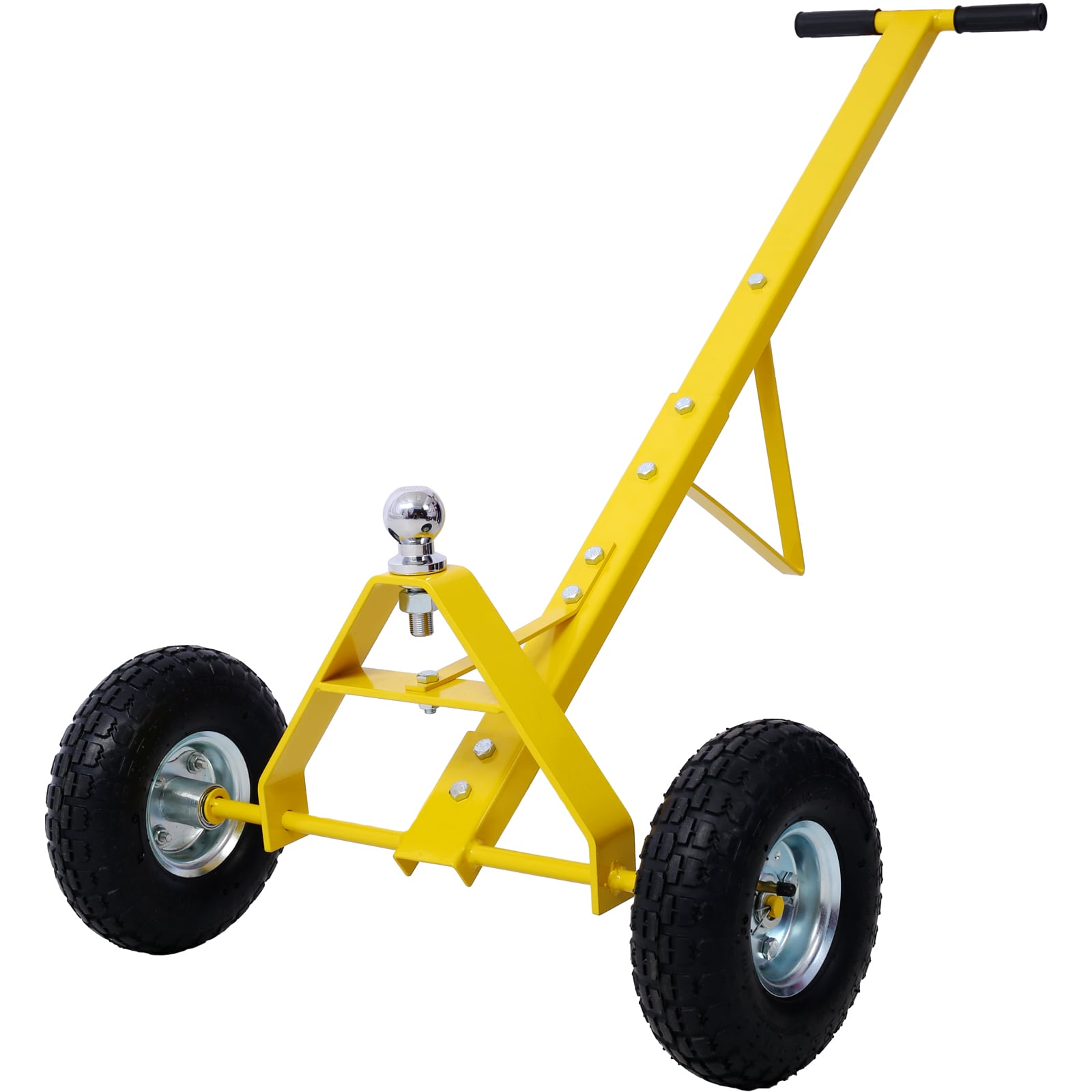 Carretilla Remolque Kahomvis con Llantas Neumáticas - Capacidad Máxima de 600 Lbs, Color Amarillo GH-QP214-882