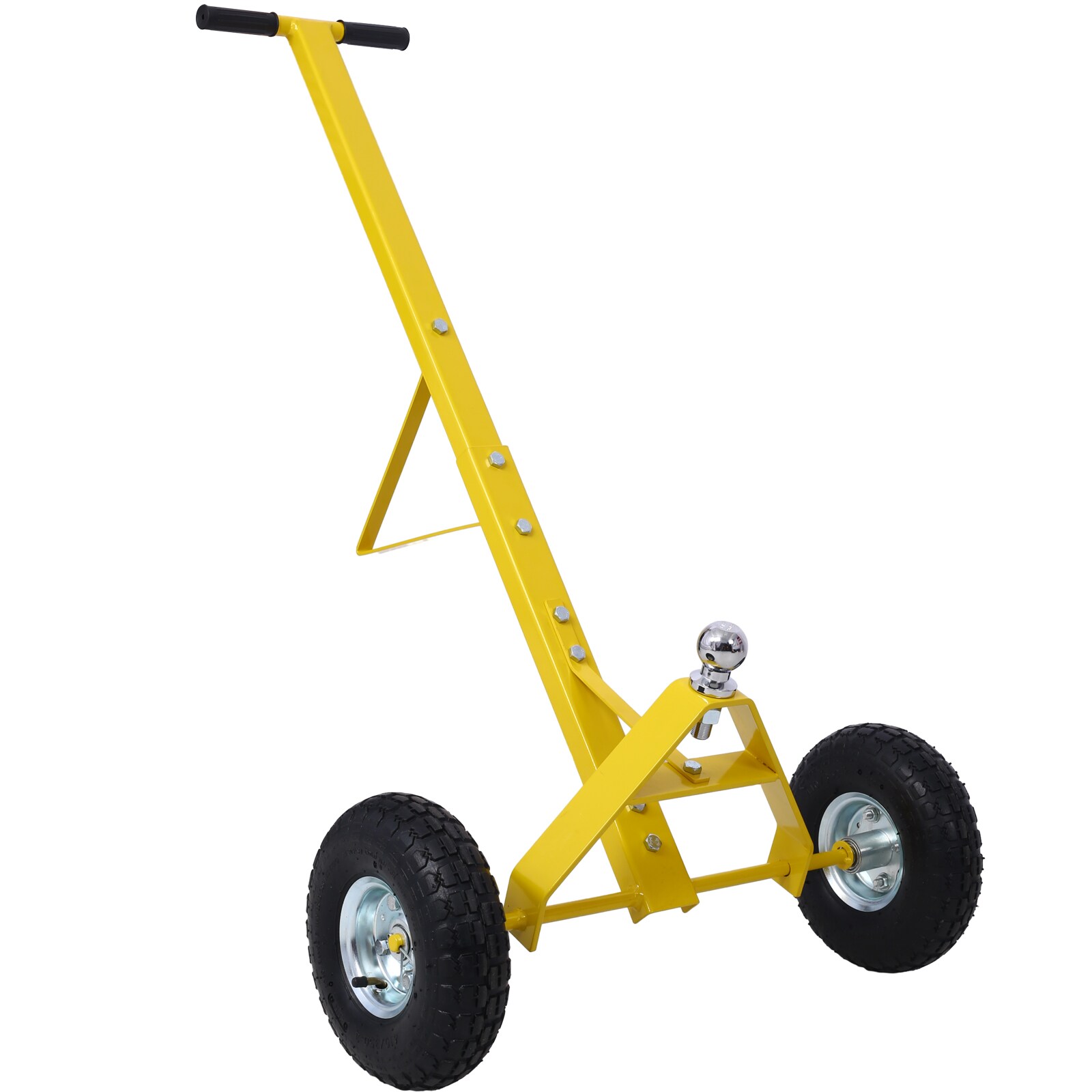 Carretilla Remolque Kahomvis con Llantas Neumáticas - Capacidad Máxima de 600 Lbs, Color Amarillo GH-QP214-882