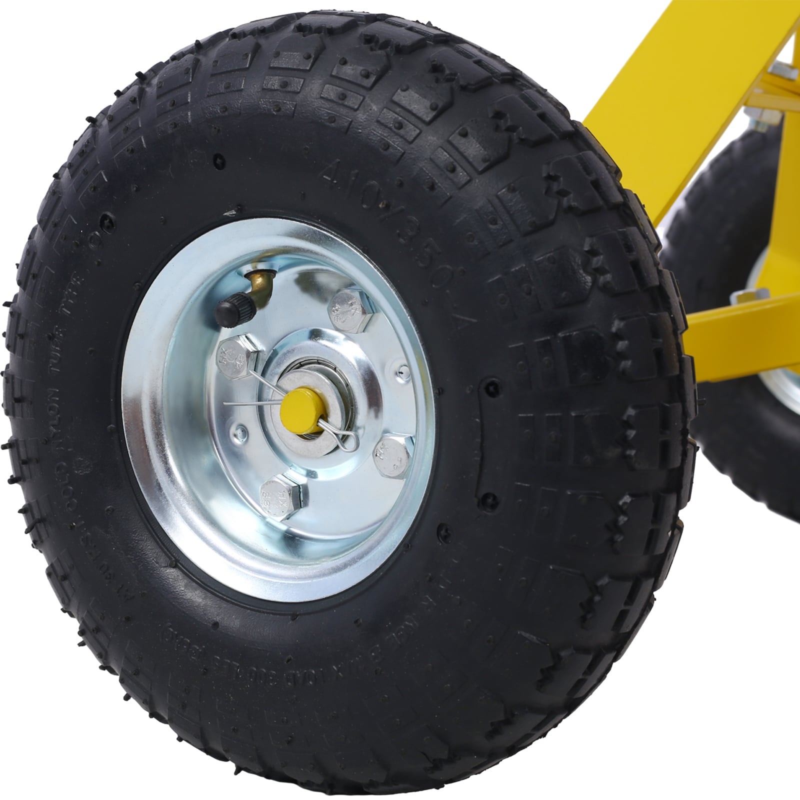 Carretilla Remolque Kahomvis con Llantas Neumáticas - Capacidad Máxima de 600 Lbs, Color Amarillo GH-QP214-882