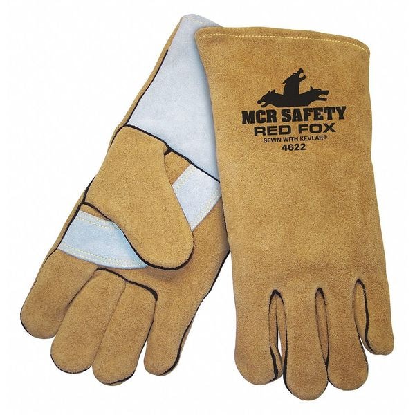 Guantes de soldadura Mcr Safety, palma de cuero, XL, paquete de 12 unidades - 4622